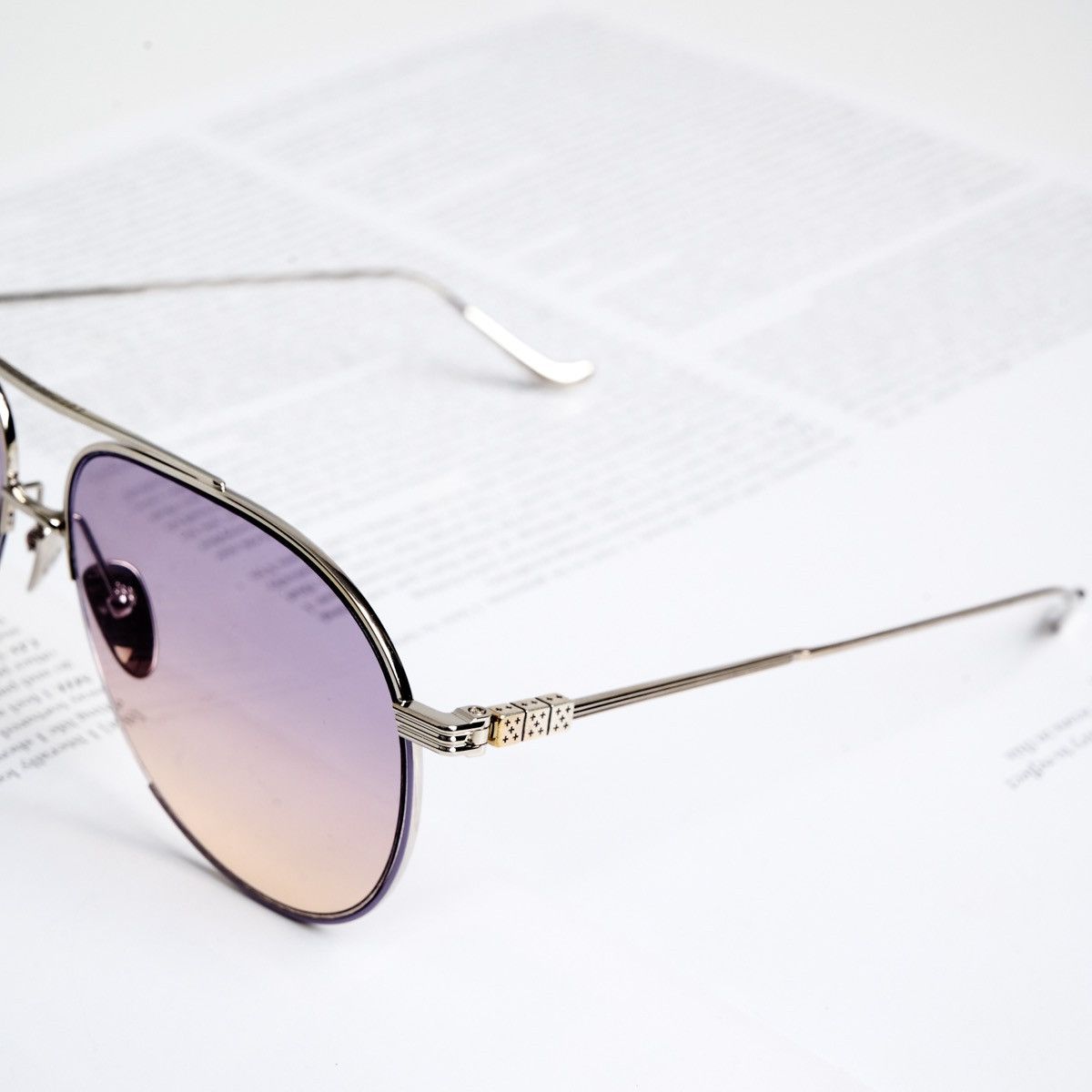 Chrome Hearts CHROME HEARTS STEPPIN' BLU II LAVENDER/SHINY SILVER SUNGLASSES Size ONE SIZE - 3 Thumbnail