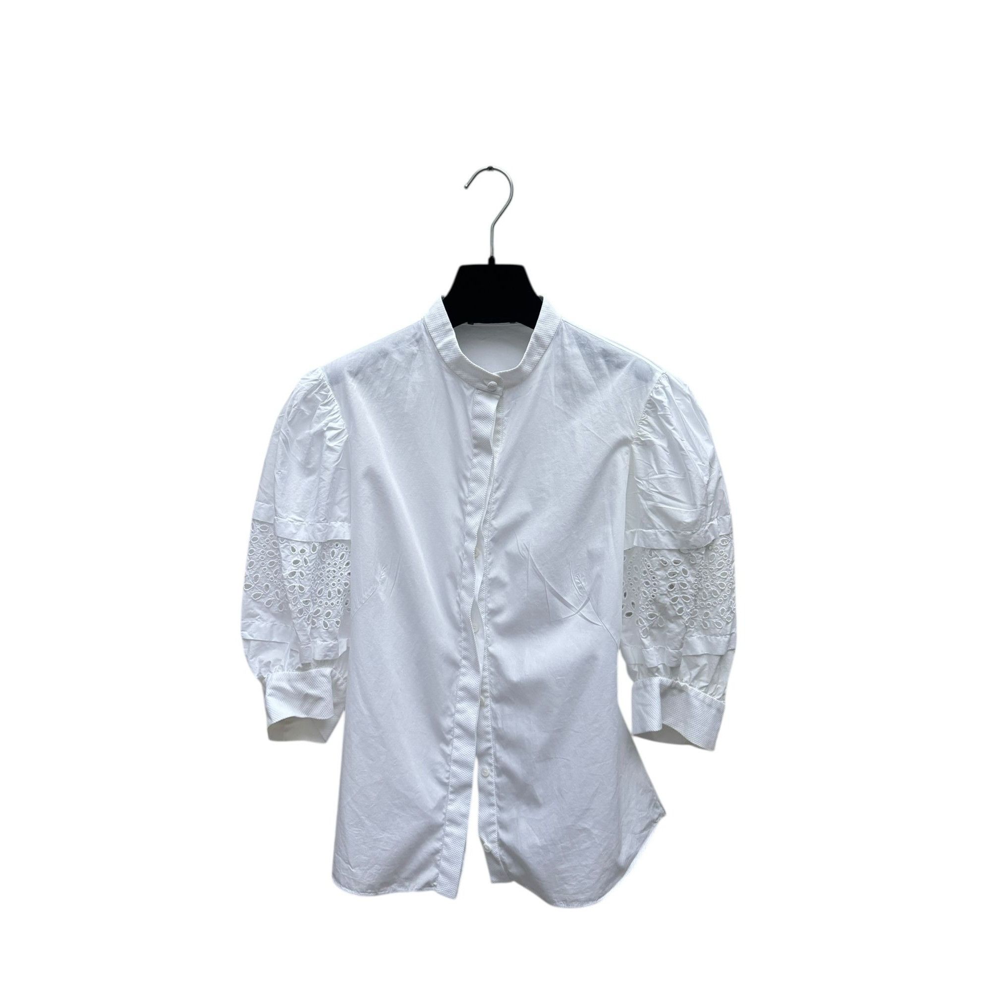 Alexander McQueen White Romantic Puff-Sleeve Shirt Size M / US 6-8 / IT 42-44 - 2 Thumbnail