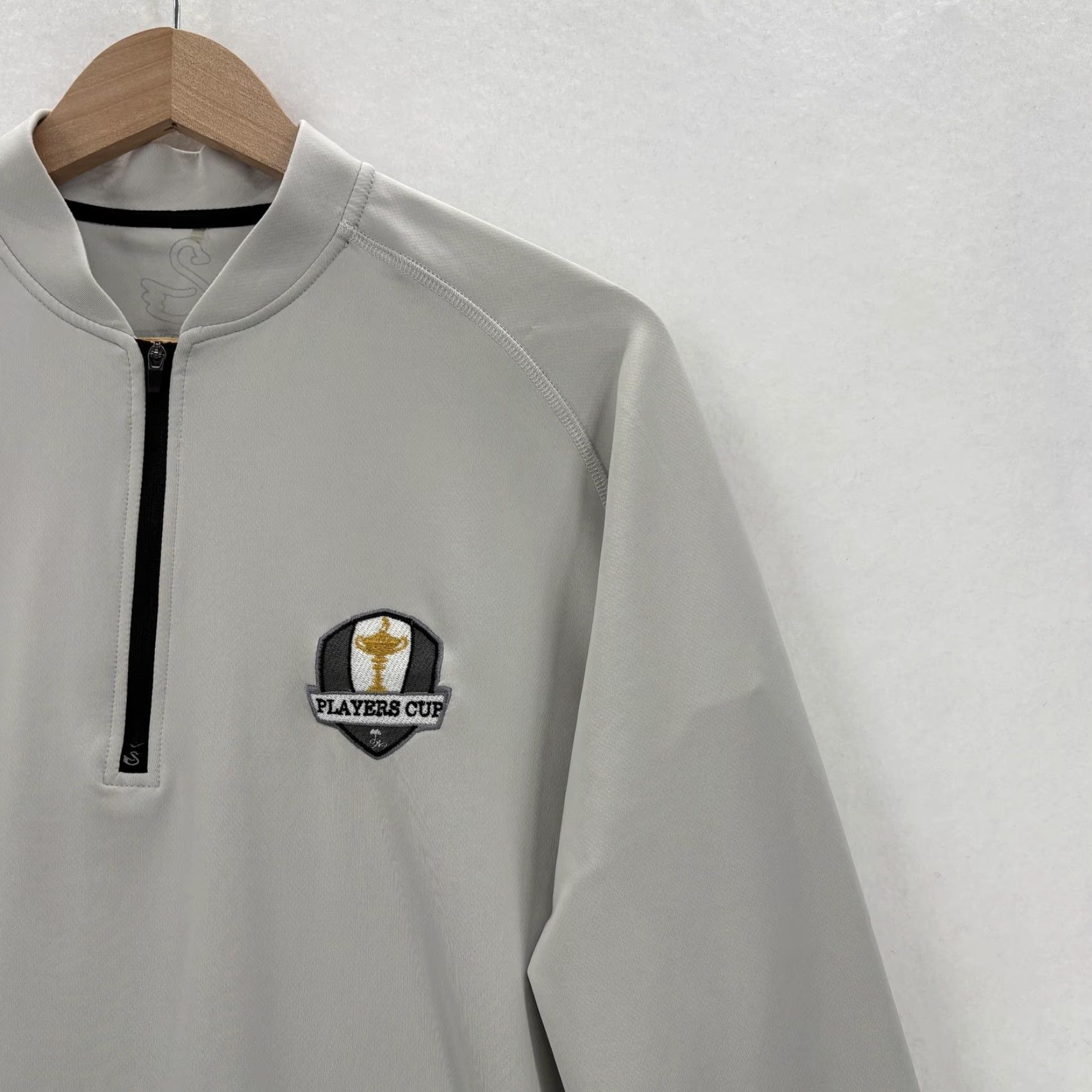 Vintage Swannies Pullover Mens M Gray 1/4 Zip Stretch Golf Logo Mock Neck Raglan Sleeve Casual Activewear Spring Size US M / EU 48-50 / 2 - 2 Thumbnail
