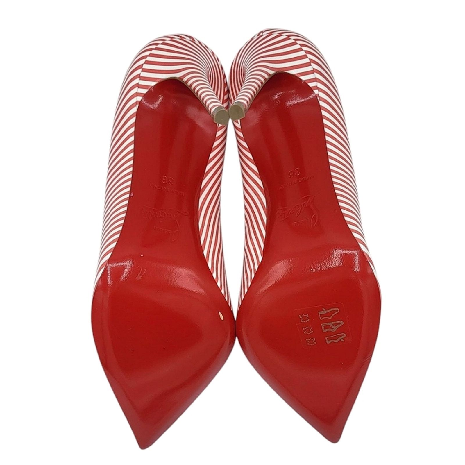 Christian Louboutin Christian Louboutin Pigalle Follies Striped Leather Pumps 36 Size US 5.5 / IT 35.5 - 12 Thumbnail