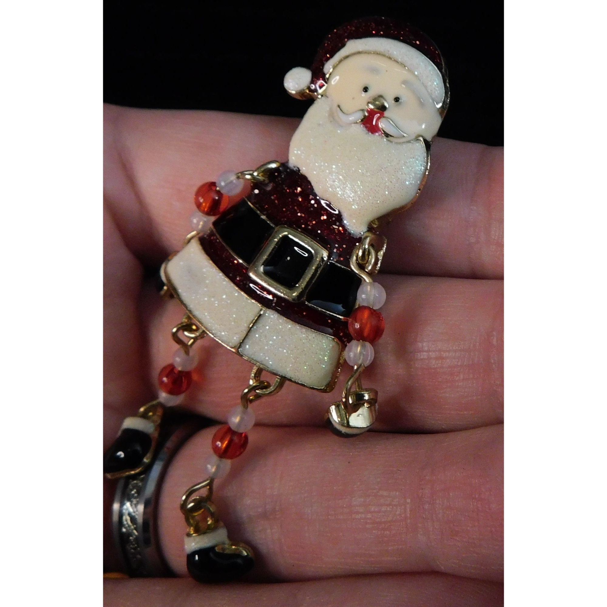 Other Vintage Dangling Beaded Limb Santa Brooch Size ONE SIZE - 6 Thumbnail