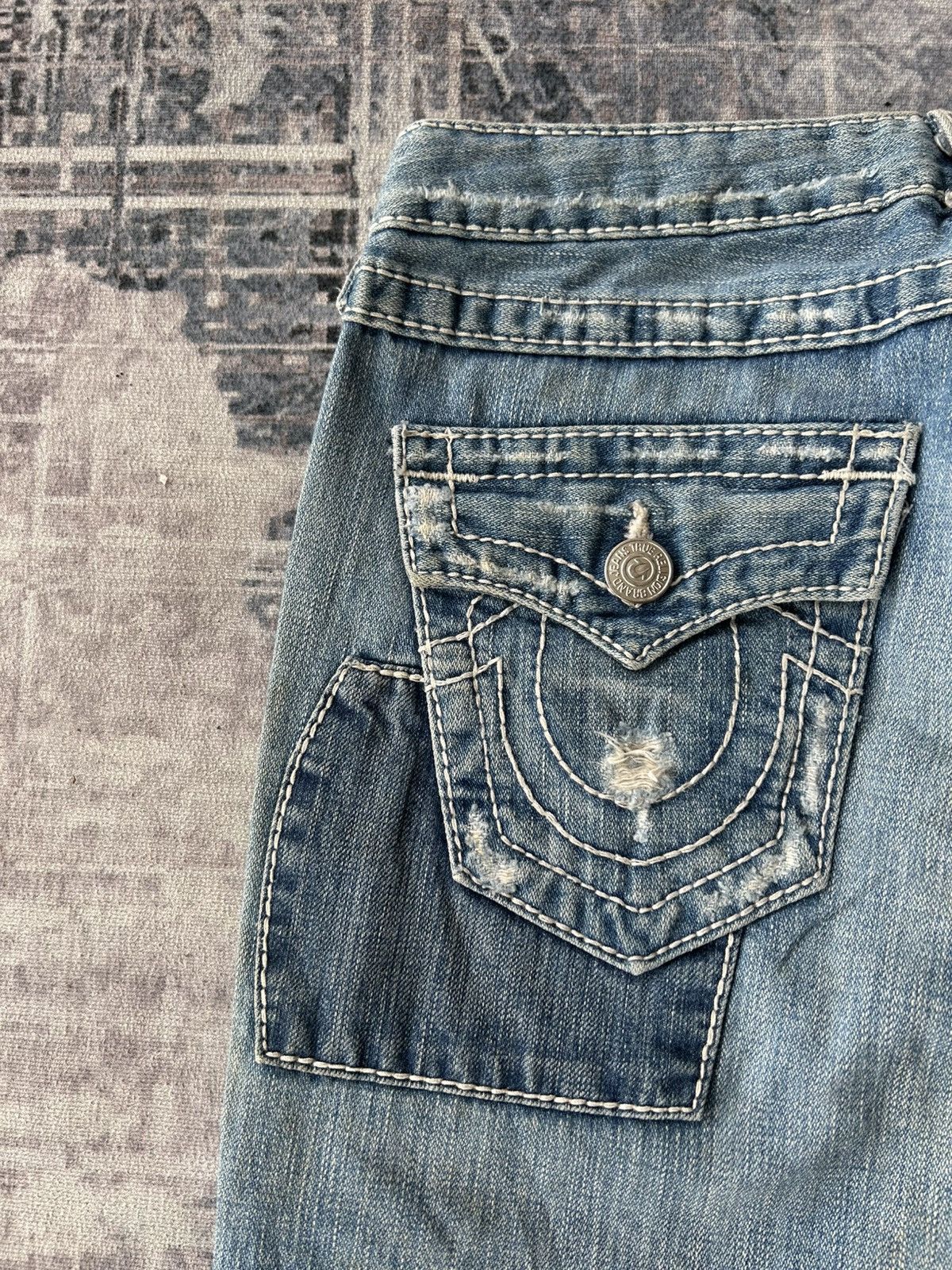 If Six Was Nine True Religion Flared Patchwork Jeans Size US 28 / EU 44 - 11 Thumbnail