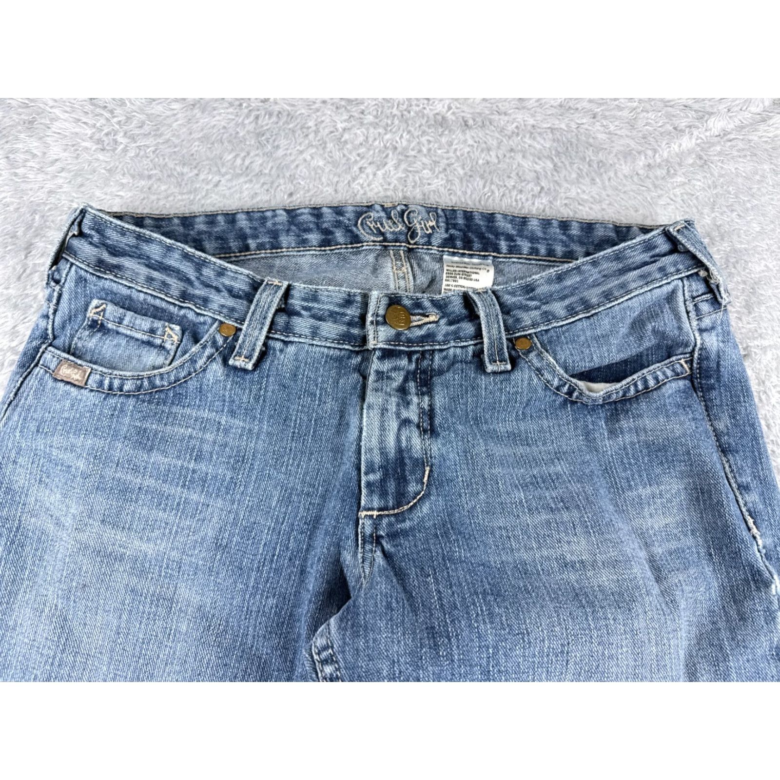 Vintage Cruel Girl Jeans Womens Bootcut Blue Denim 28x27 100% Cotton Embroidered 7 Regular Size 28" / US 6 / IT 42 - 4 Thumbnail