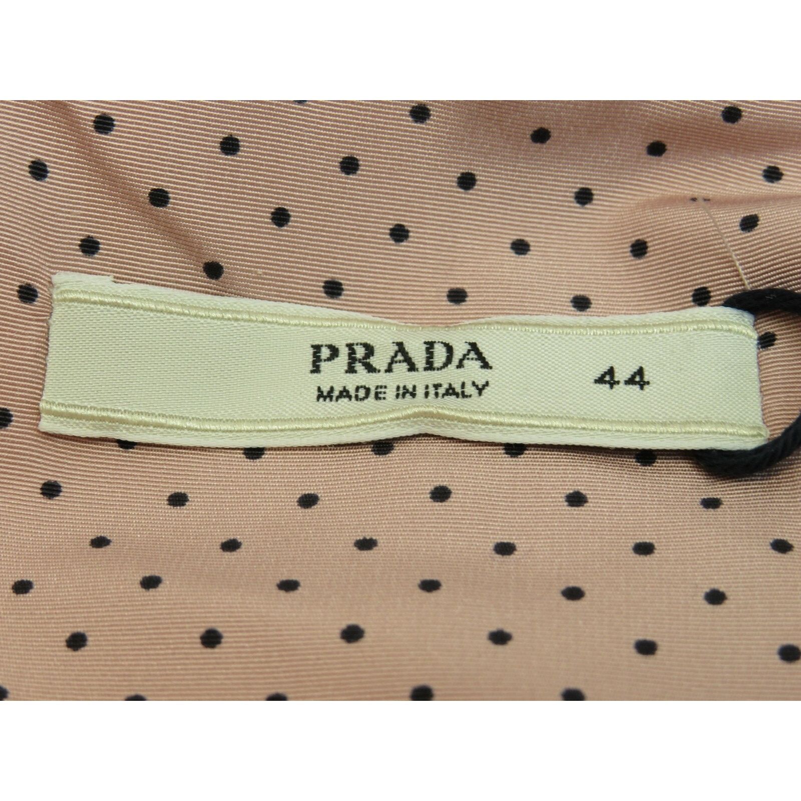 Prada PRADA NUDE POLKA LOGO SILK BELTED MIDI DRESS 44 10 IT Size M / US 6-8 / IT 42-44 - 7 Thumbnail