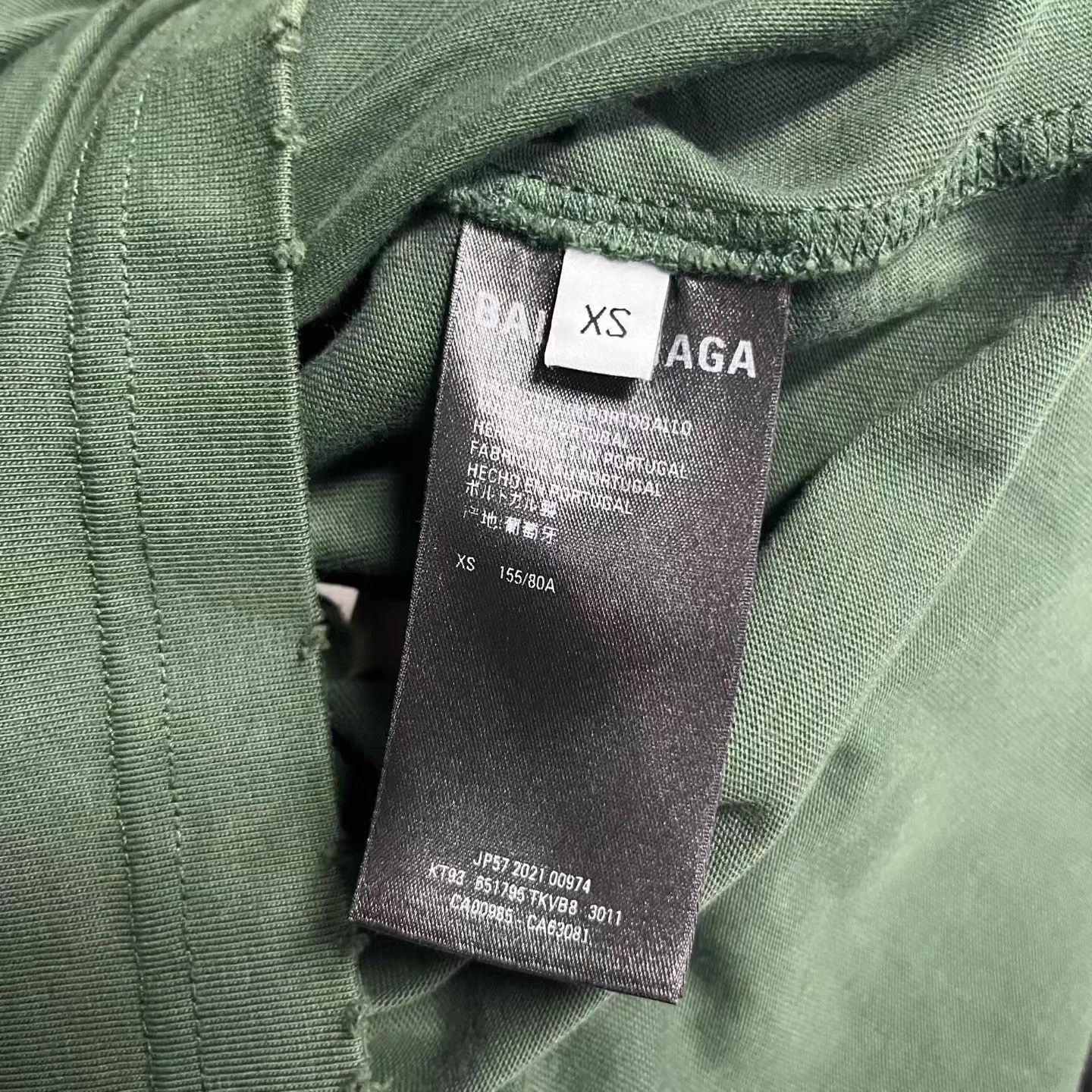 Balenciaga Balenciaga Green Cracked Dropped Shoulder Short-Sleeve XS Size US XS / EU 42 / 0 - 4 Thumbnail