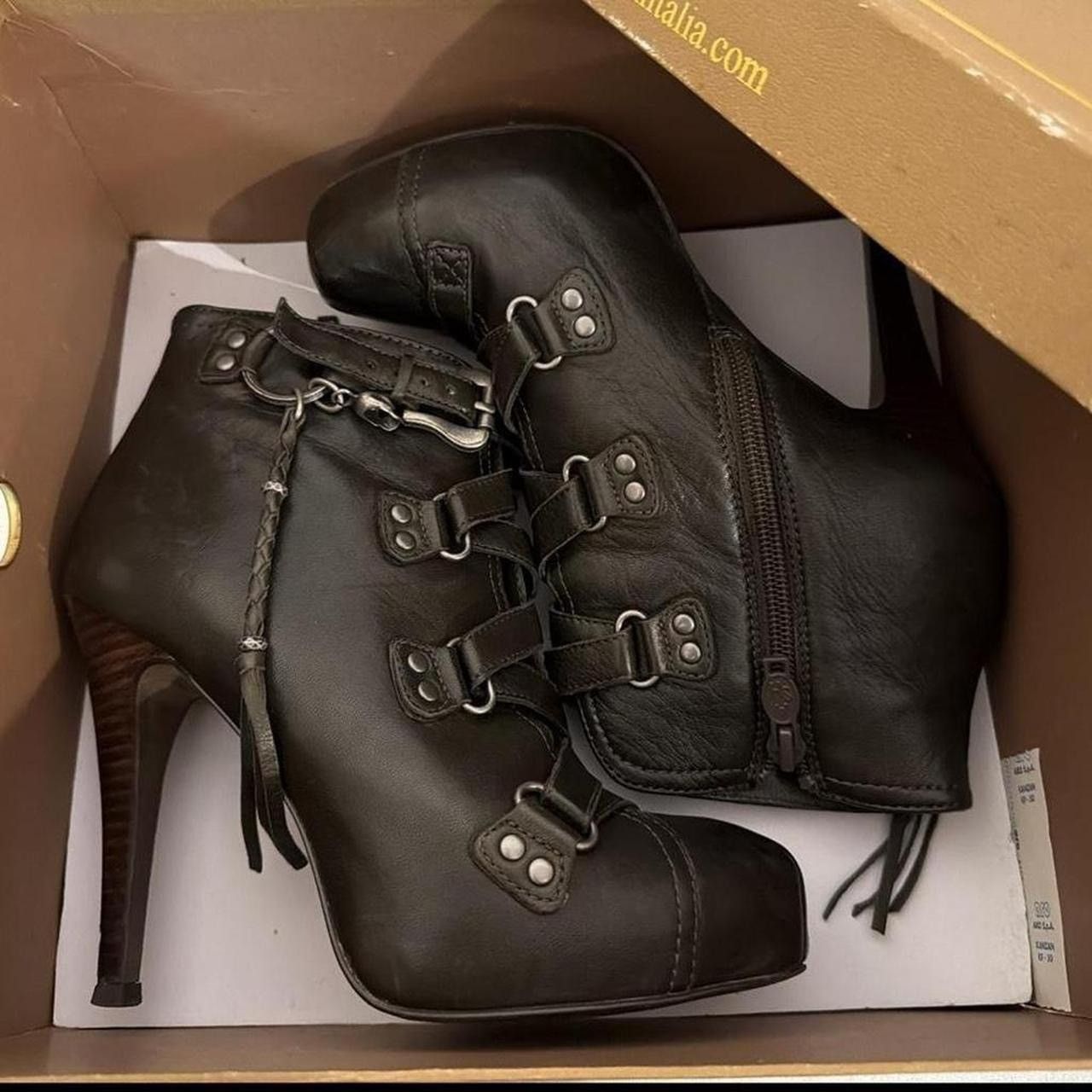 ASH Ash Rare Goth Witch Tessel Leather Boots Size US 5 / IT 35 - 6 Thumbnail