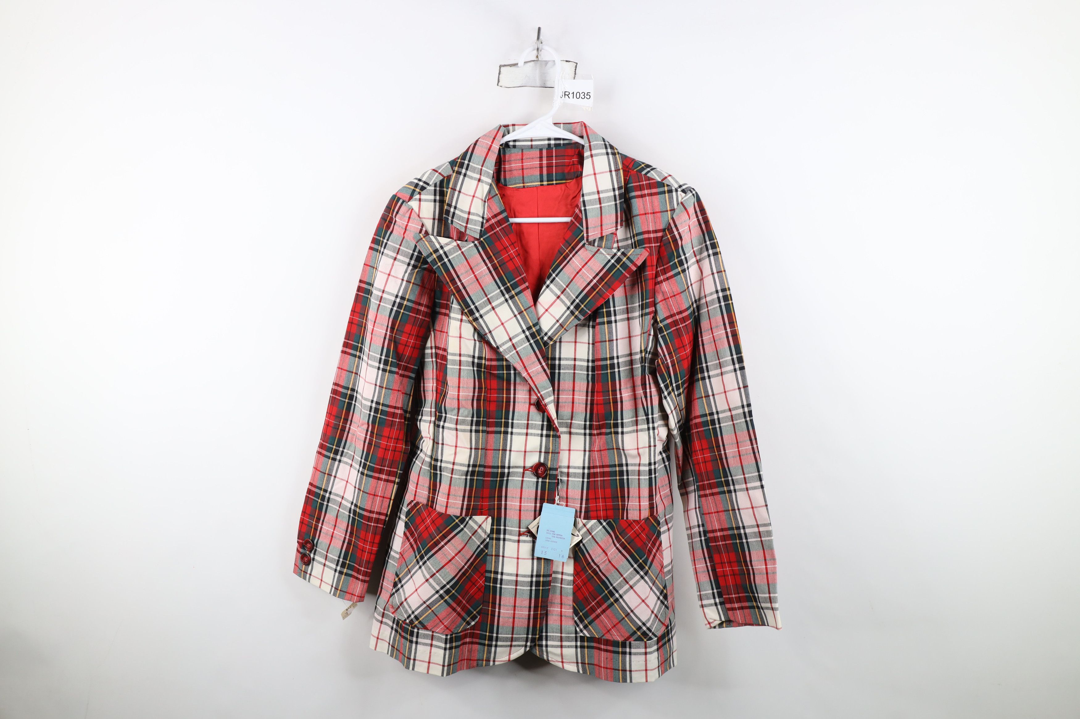Vintage Deadstock Vintage 50s 60s Rockabilly Blazer Jacket Plaid USA Size XL / US 12-14 / IT 48-50 - 1 Thumbnail