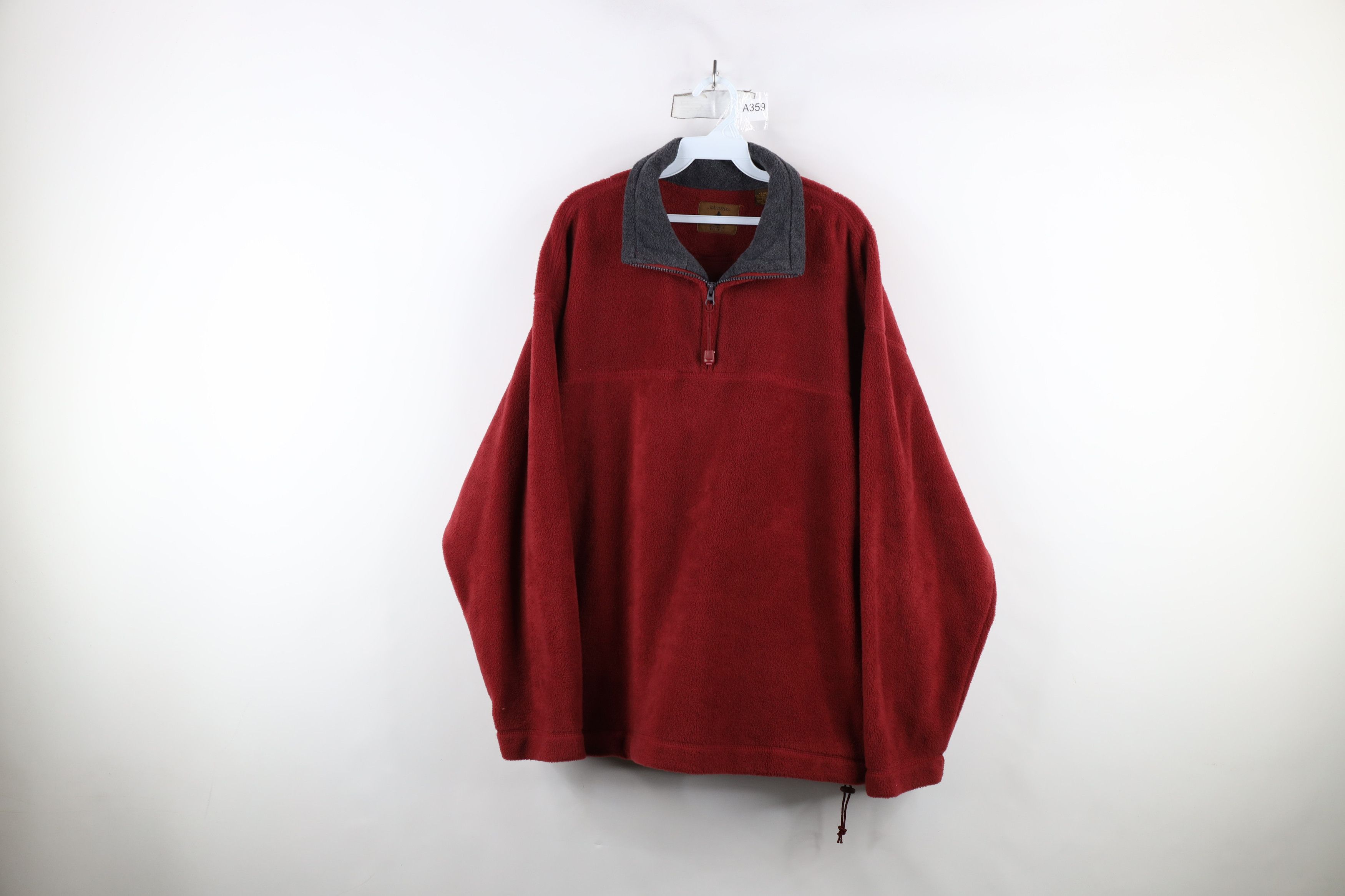 Vintage Vintage 90s Streetwear Blank Baggy Half Zip Fleece Sweater Size US XL / EU 56 / 4 - 1 Thumbnail