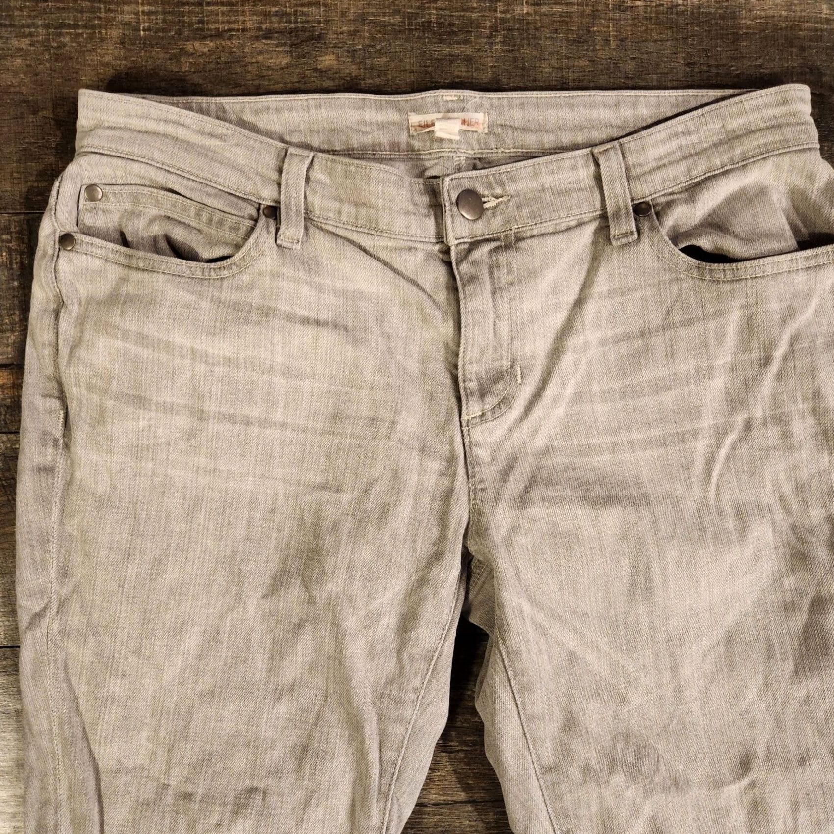 Eileen Fisher Eileen Fisher Women Petite Jeans Gray Denim Straight Size 10P Size 32" / US 10 / IT 46 - 3 Thumbnail