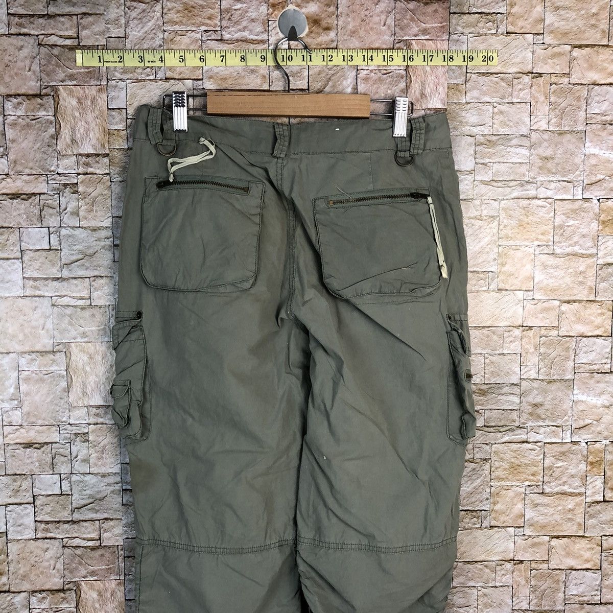 Japanese Brand Pinky Girl Green Cropped spring cargo Pants #A743 Size 29" - 17 Thumbnail