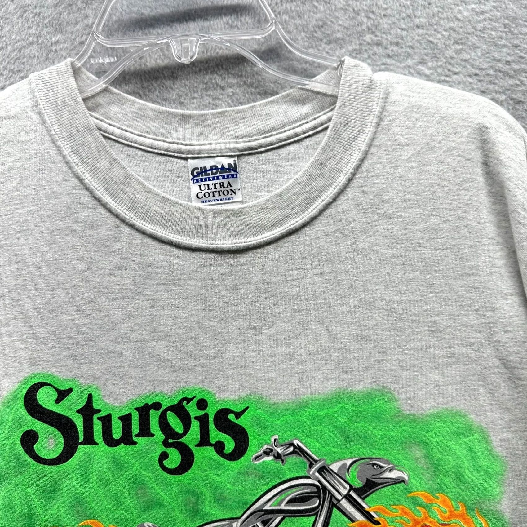 Vintage VINTAGE Sturgis Shirt Mens XL White 3D Biker Motorcycle Thunder Flames Logo T-Shirt Short Sleeve Crew Neck Cotton Size US XL / EU 56 / 4 - 6 Thumbnail