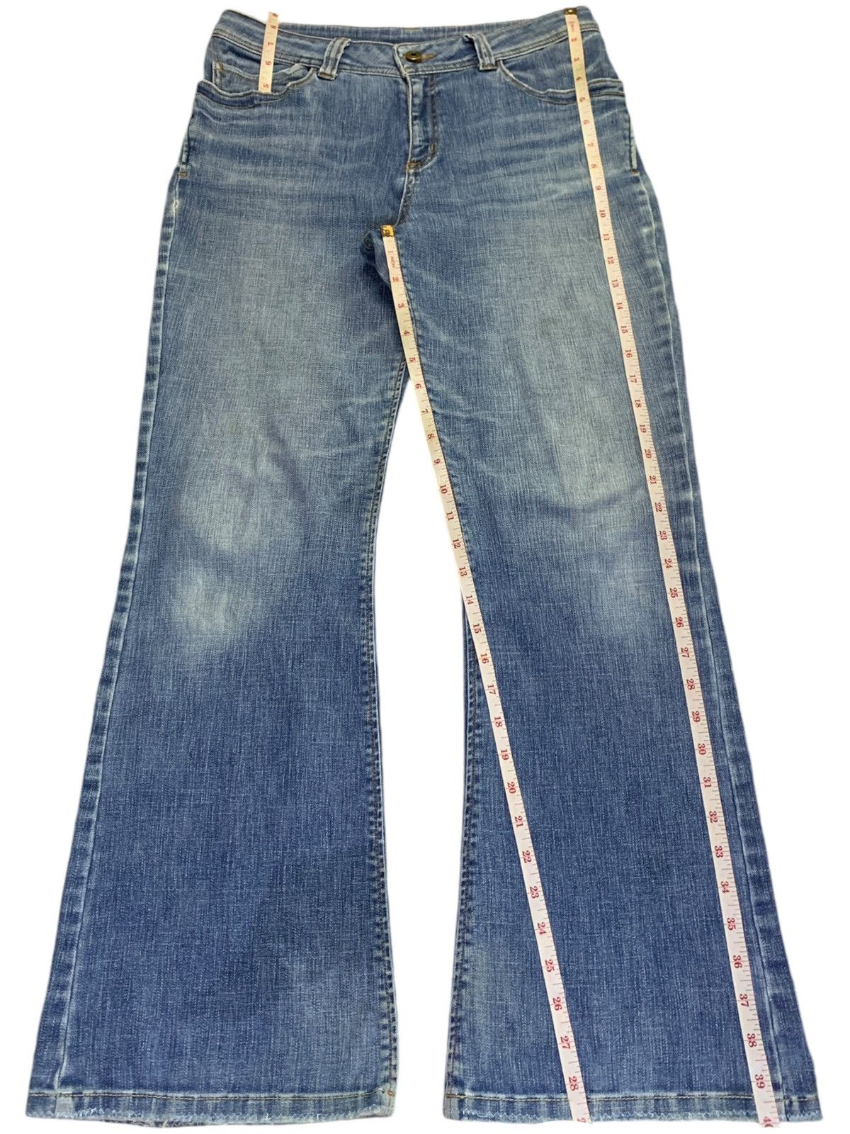Japanese Brand SALES🔥Vintage Japanese Brand Faded Blue Wash Flare Jeans Size 31" - 13 Thumbnail
