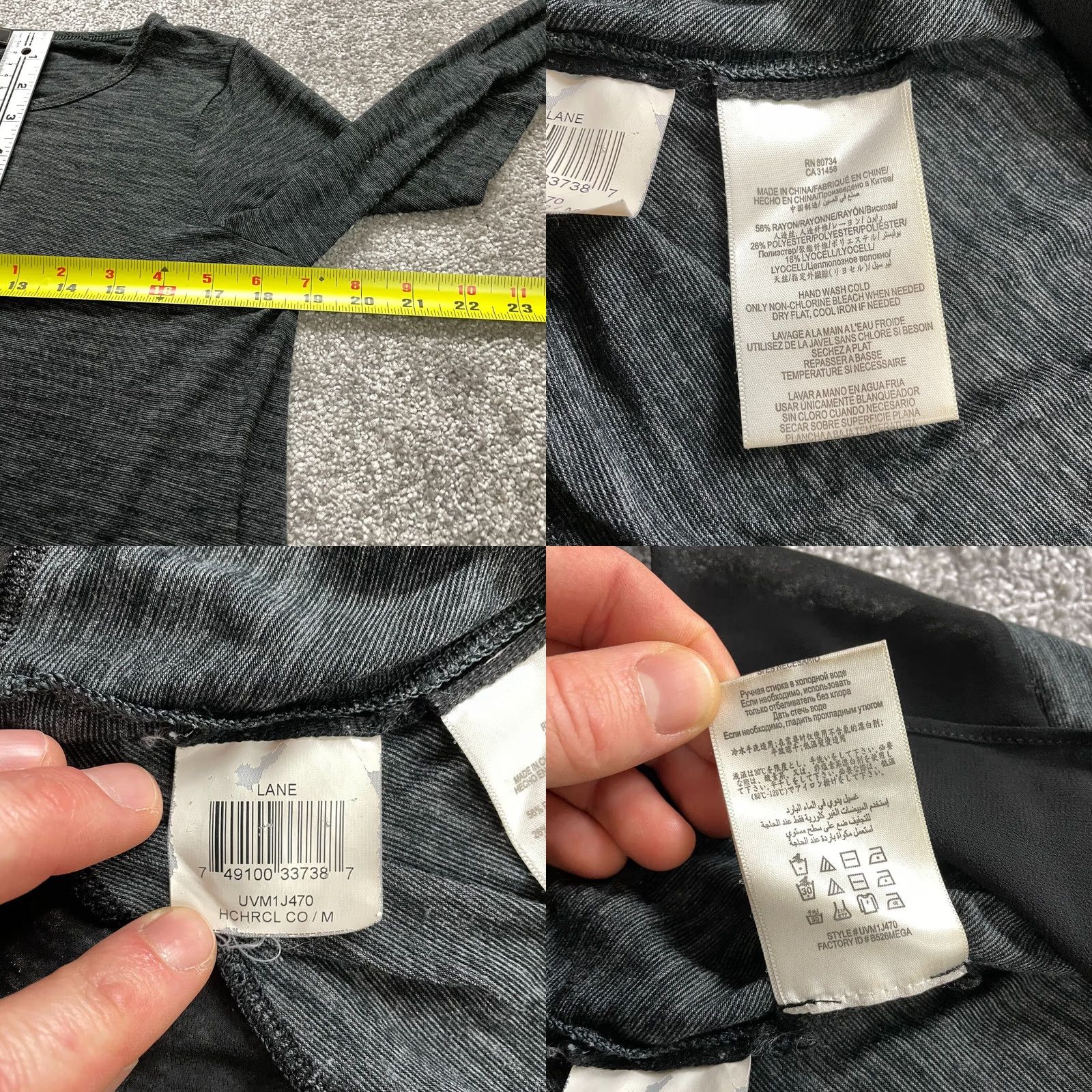 Bcbgmaxazria BCBGMAXAZRIA Tunic Blouse Womens Medium Dark Gray Long Sleeve Round Neck Pullover Knit Polyester Viscose Color Gray Adult Womens Size M / US 6-8 / IT 42-44 - 8 Thumbnail