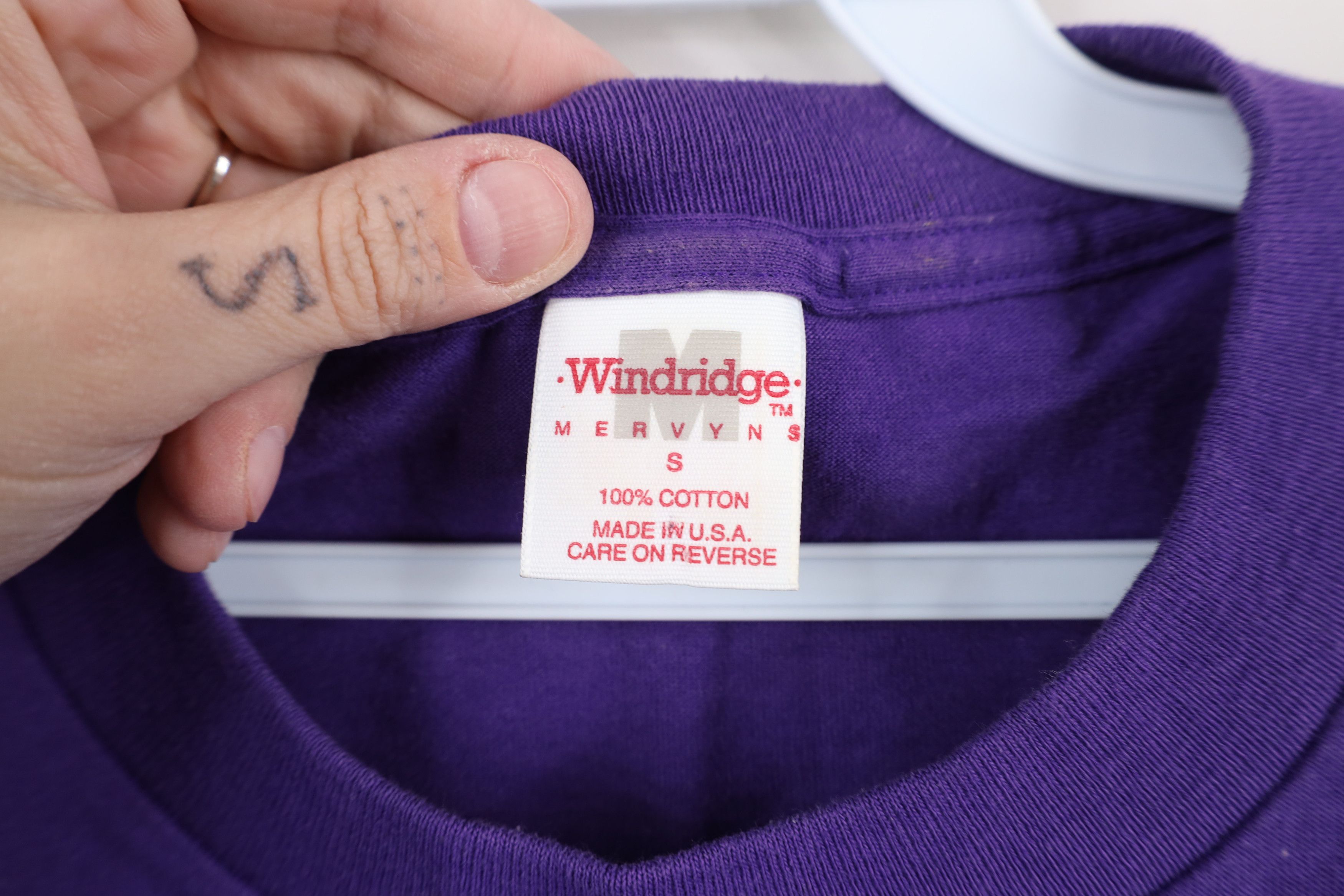 Vintage Vintage 90s Streetwear Blank T-Shirt Purple Cotton USA Size US S / EU 44-46 / 1 - 10 Thumbnail