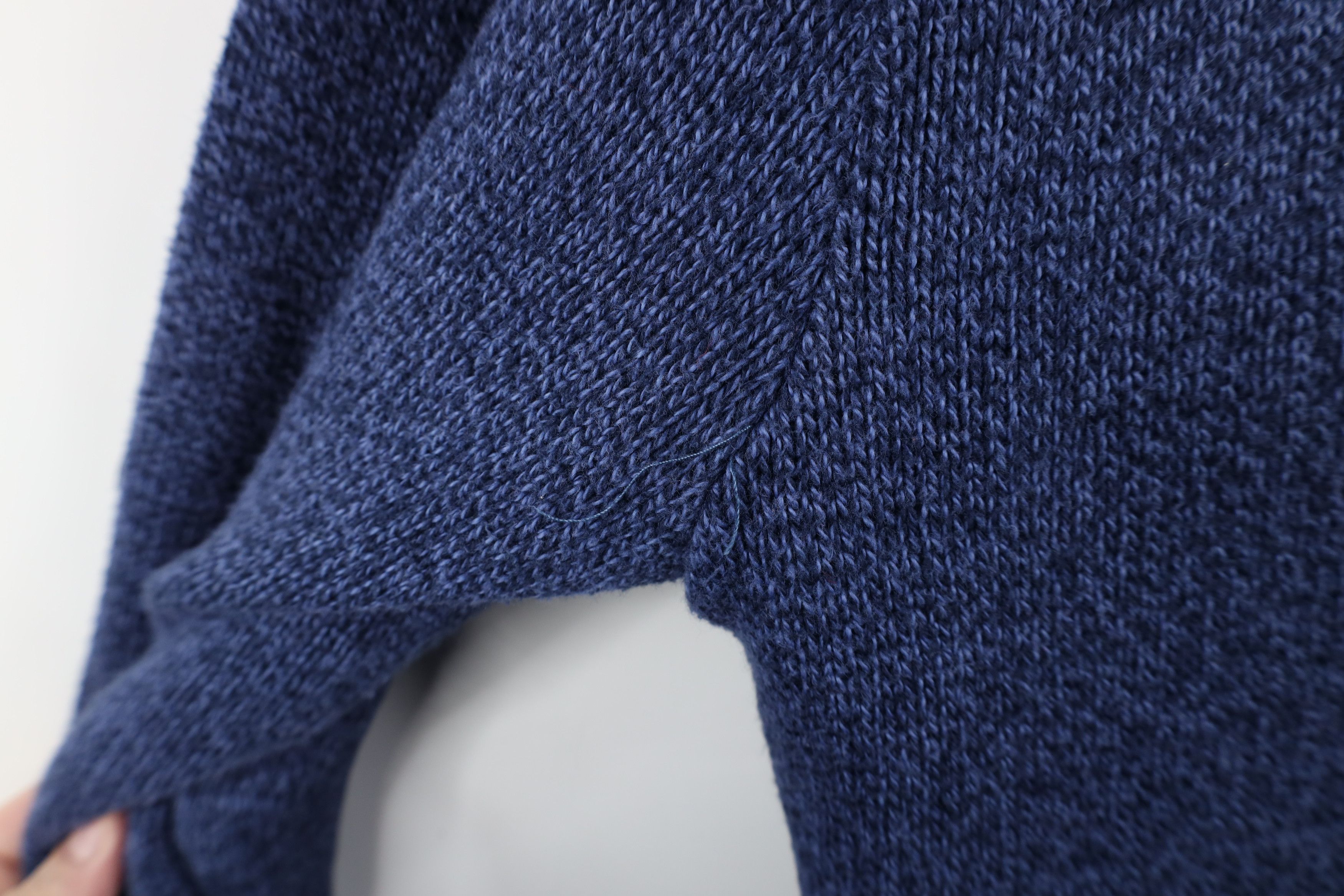 Lands' End × Vintage Vintage 90s Lands End Cotton Knit Henley Sweater Blue USA Size US M / EU 48-50 / 2 - 6 Thumbnail