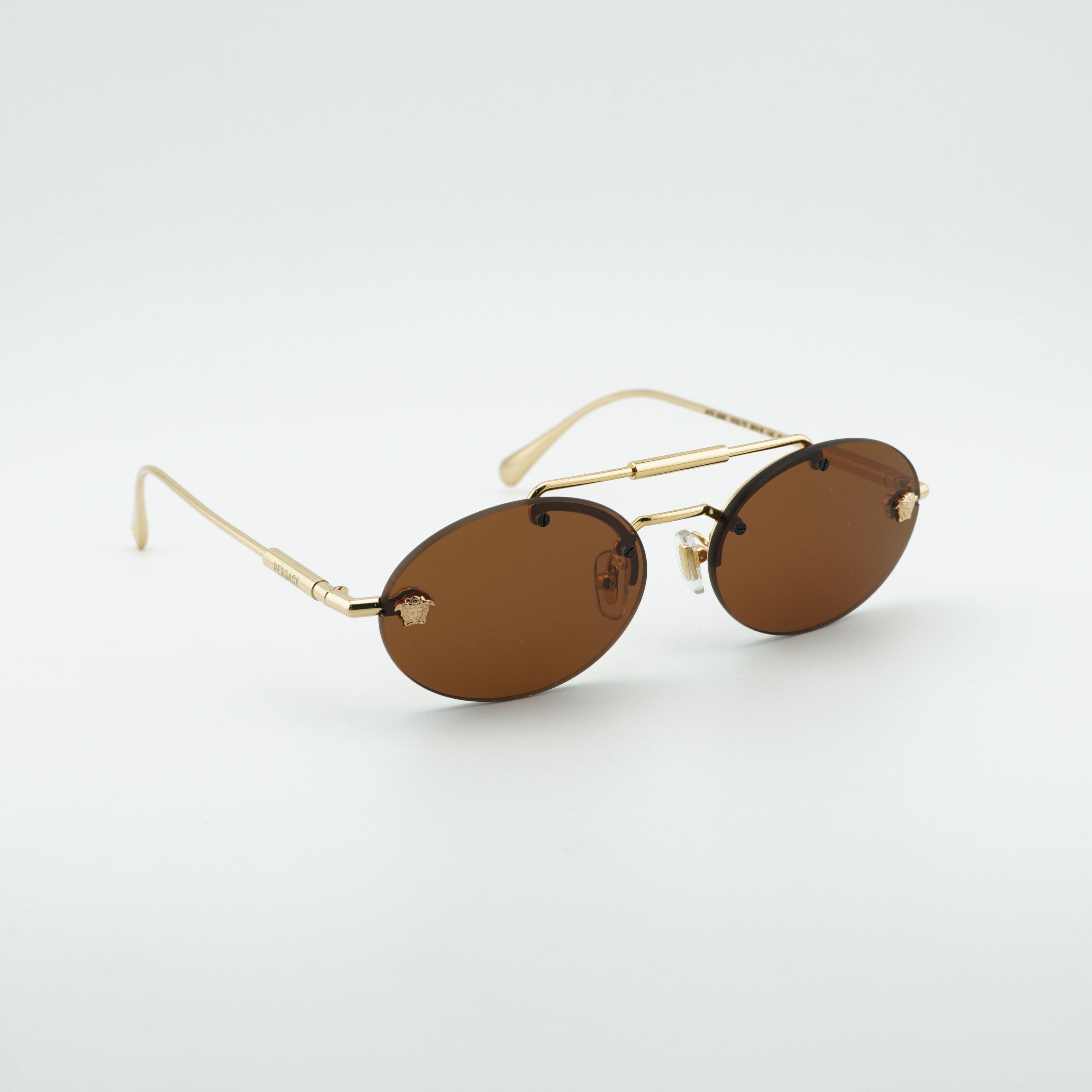 Versace Versace VE2295 1002/73 Sunglasses Gold Oval Frame Size ONE SIZE - 7 Thumbnail