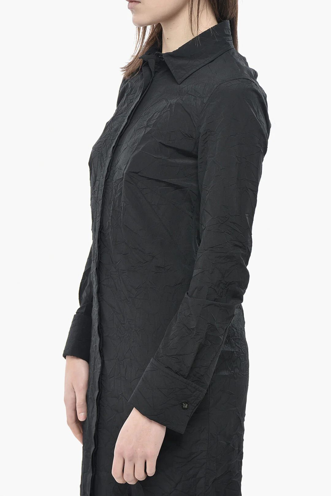 Max Mara og1mm0426 Cotton-Blend Shirt Dress in Black Size S / US 4 / IT 40 - 3 Thumbnail