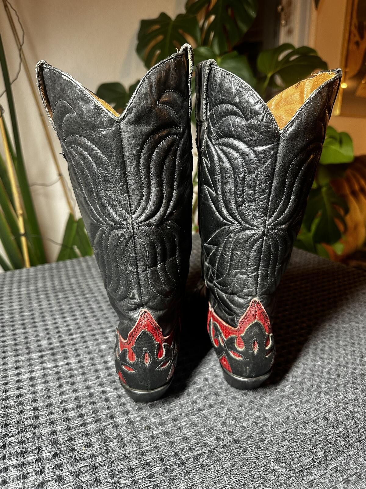 Unknown London Vintage Fling Sundance Black and Red Leather Cowboy Boots Size US 6 / IT 36 - 4 Thumbnail