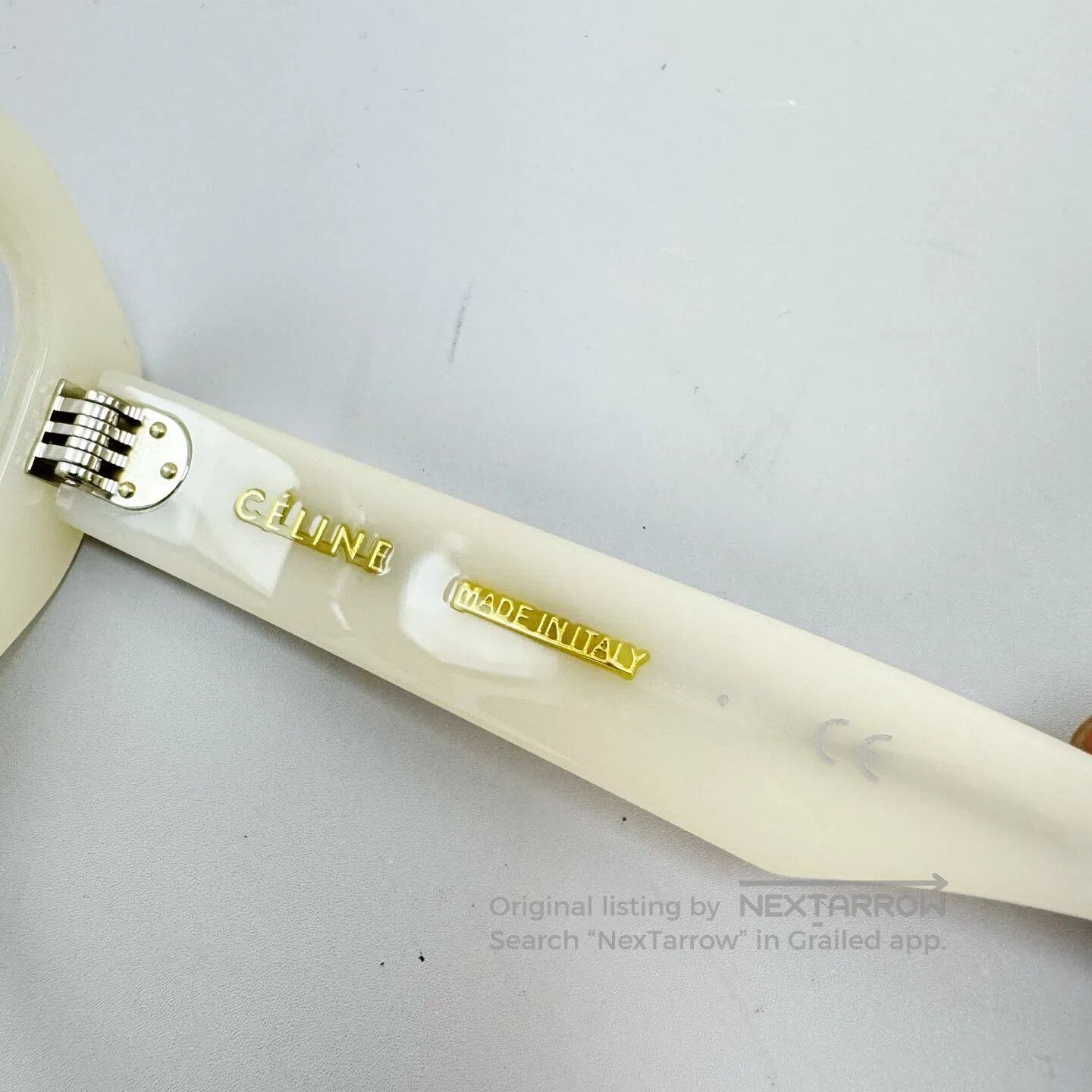 Celine CELINE White Gold Foil Letter Non-Prescription Glasses| Size ONE SIZE - 6 Thumbnail