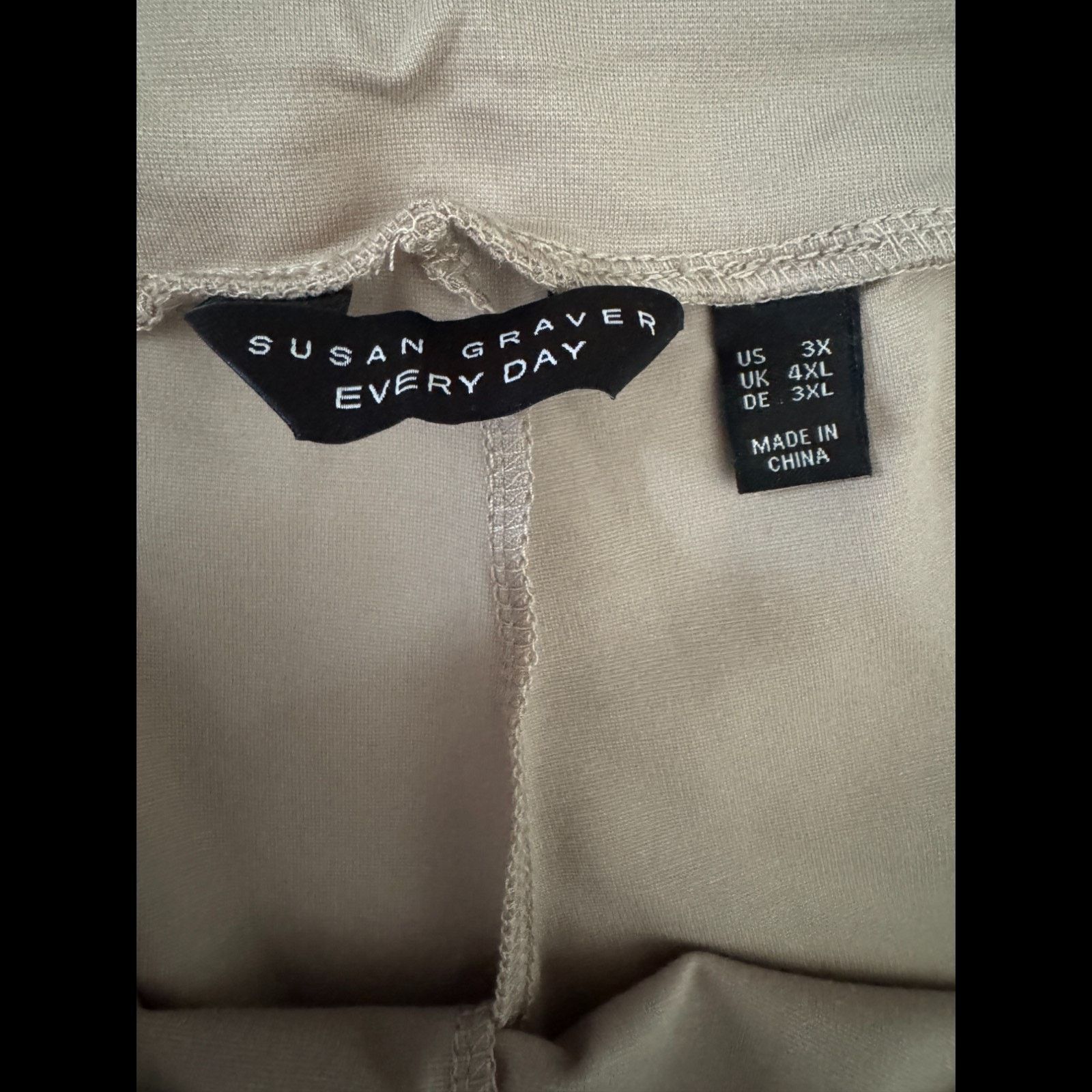 Other SUSAN GRAVER Everyday Slim Leg Pants Beige Stretch 3X NWT Size 36" / US 14 / IT 50 - 7 Thumbnail
