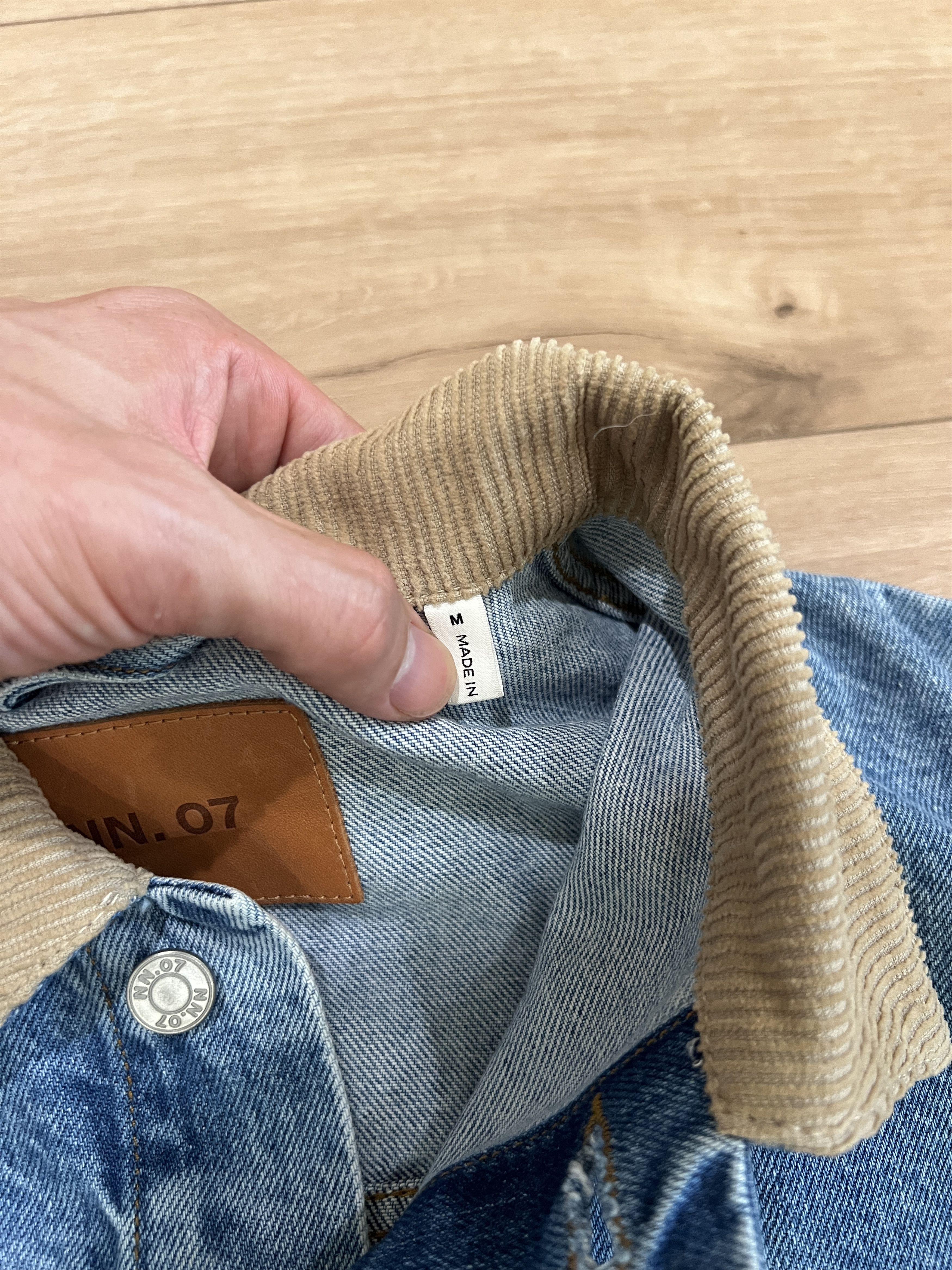 NN07 NN07 Blue Denim Jacket Corduroy Collar Button Up Overshirt Size US M / EU 48-50 / 2 - 4 Thumbnail