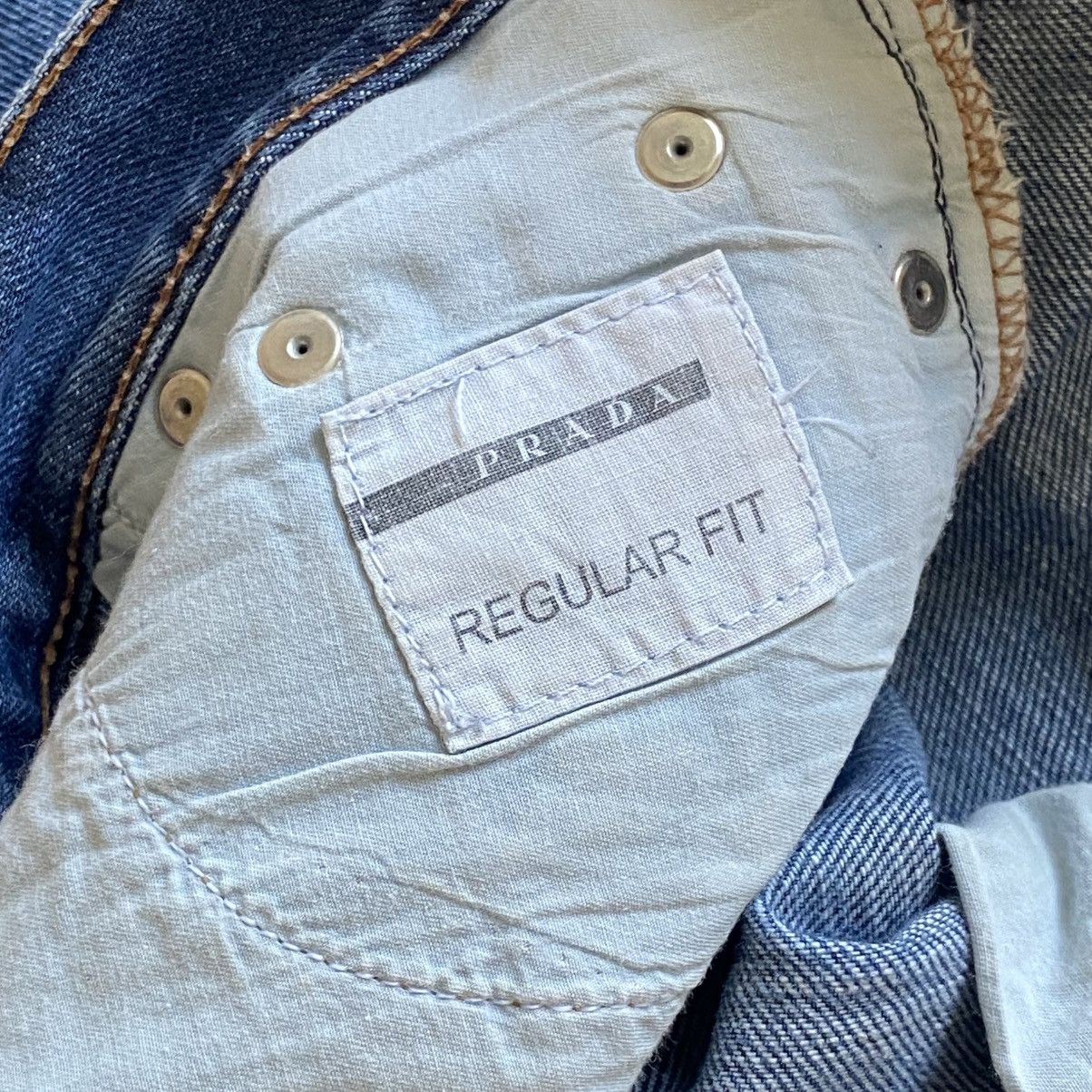 Prada × Vintage Prada Regular Fit Logo Womens Denim Jeans Y2K Size 28" / US 6 / IT 42 - 12 Thumbnail