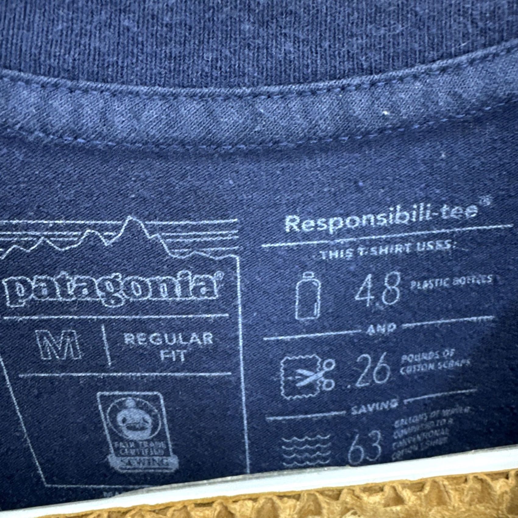 Patagonia Patagonia Shirt Mens M Blue Regular Graphic Print P-6 Logo Responsibili-Tee Size US M / EU 48-50 / 2 - 3 Thumbnail