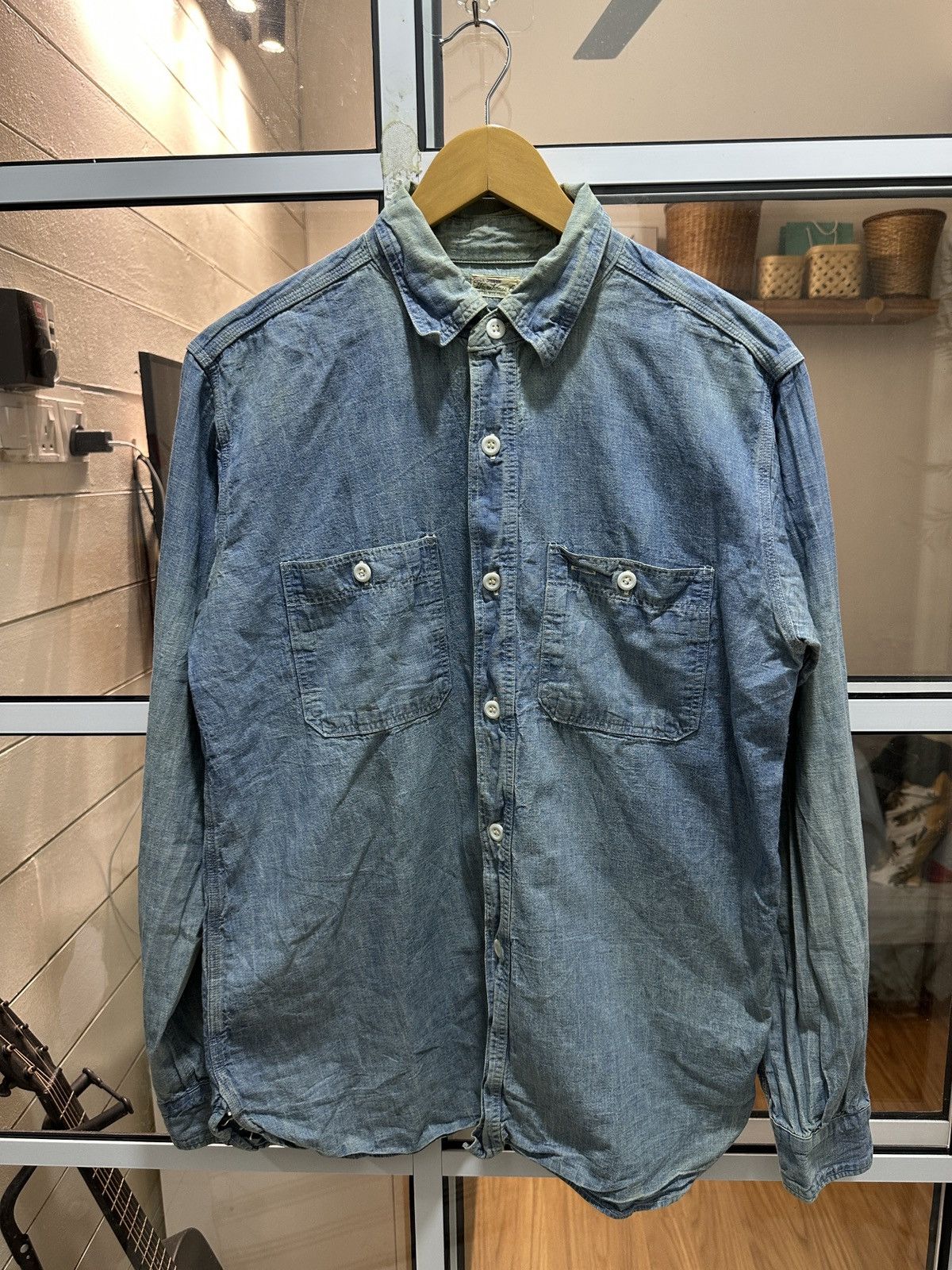 Warehouse Warehouse Japan Selvedge Denim Work Shirt Size US L / EU 52-54 / 3 - 1 Thumbnail