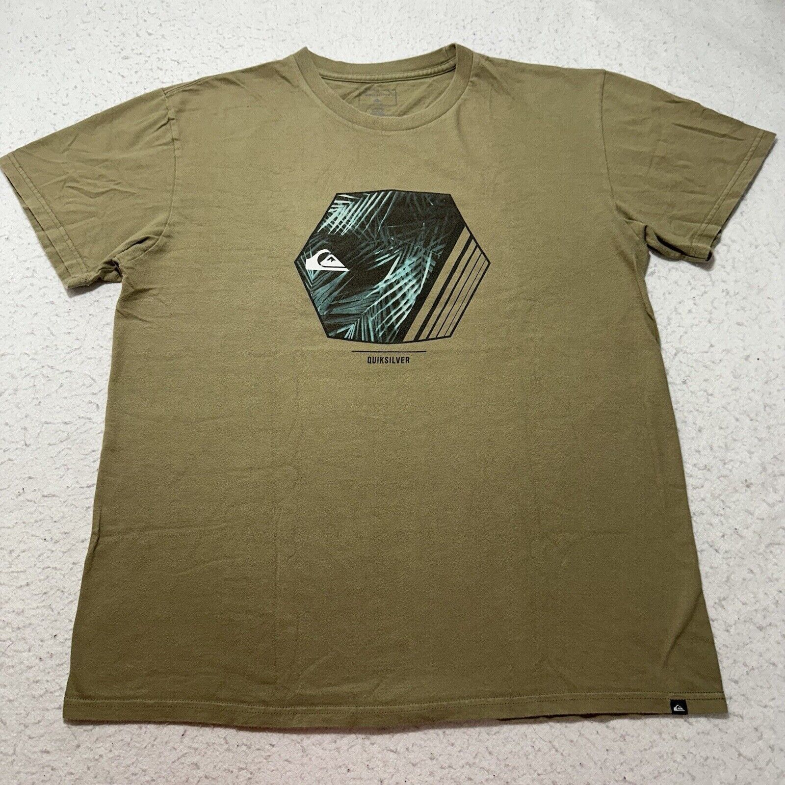 Quiksilver Quiksilver Large Crewneck Olive Green Graphic T Shirt Size US L / EU 52-54 / 3 - 1 Thumbnail