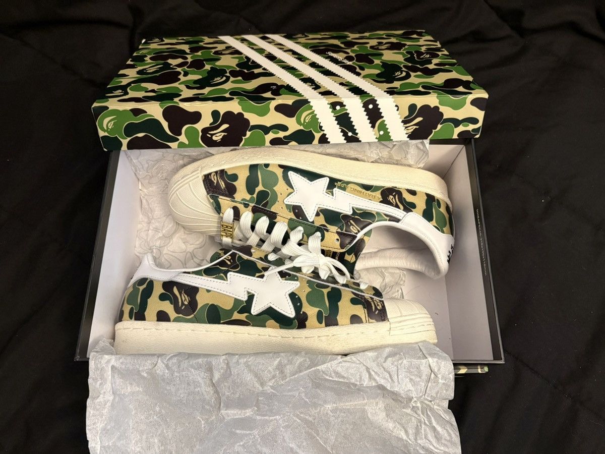 Adidas Adidas X Bape Superstar80s Camo Size US 7 / EU 40 - 10 Thumbnail