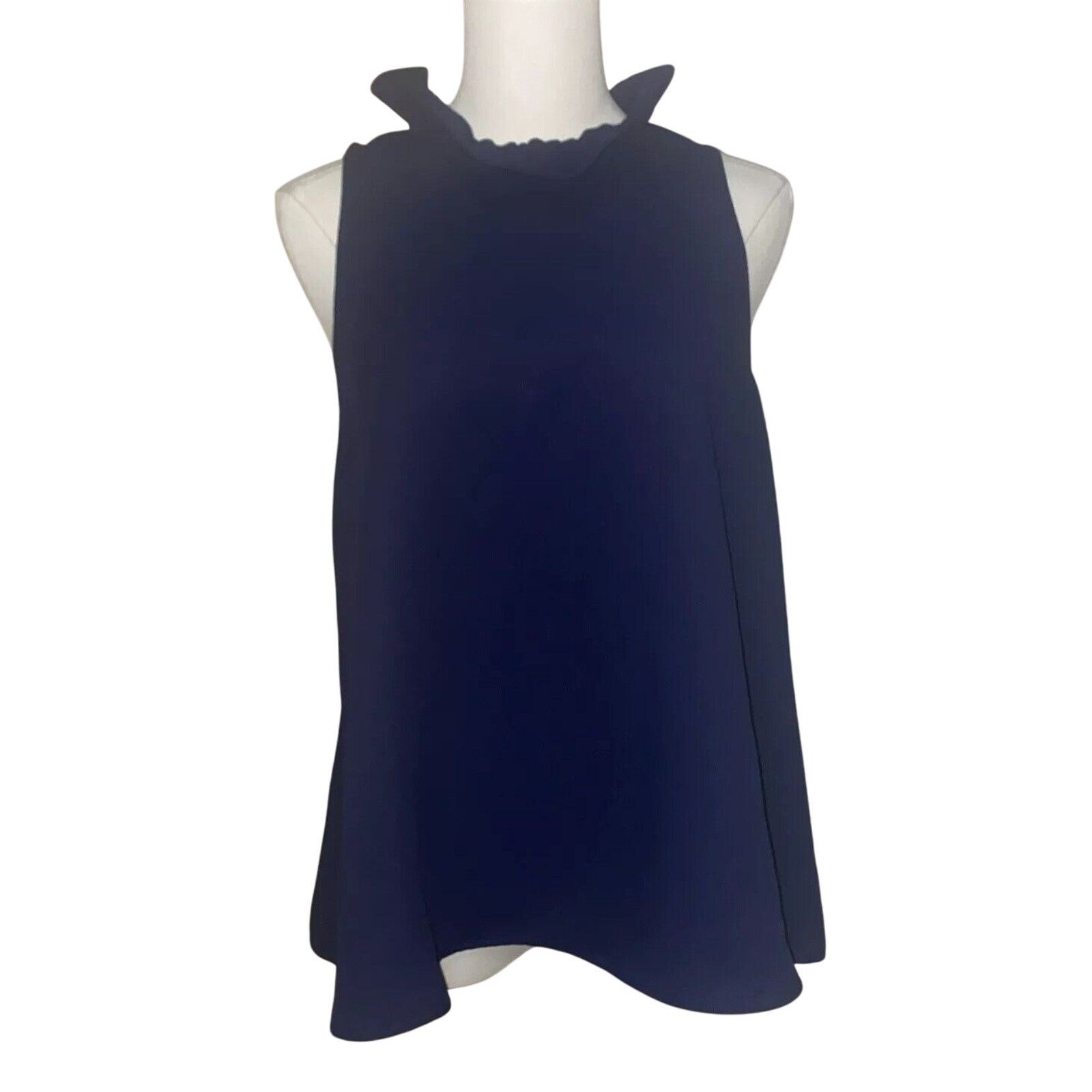 Other Pomander Place Blue Sleeveless Ruffle Collar Tie Bow Top S Size S / US 4 / IT 40 - 1 Thumbnail
