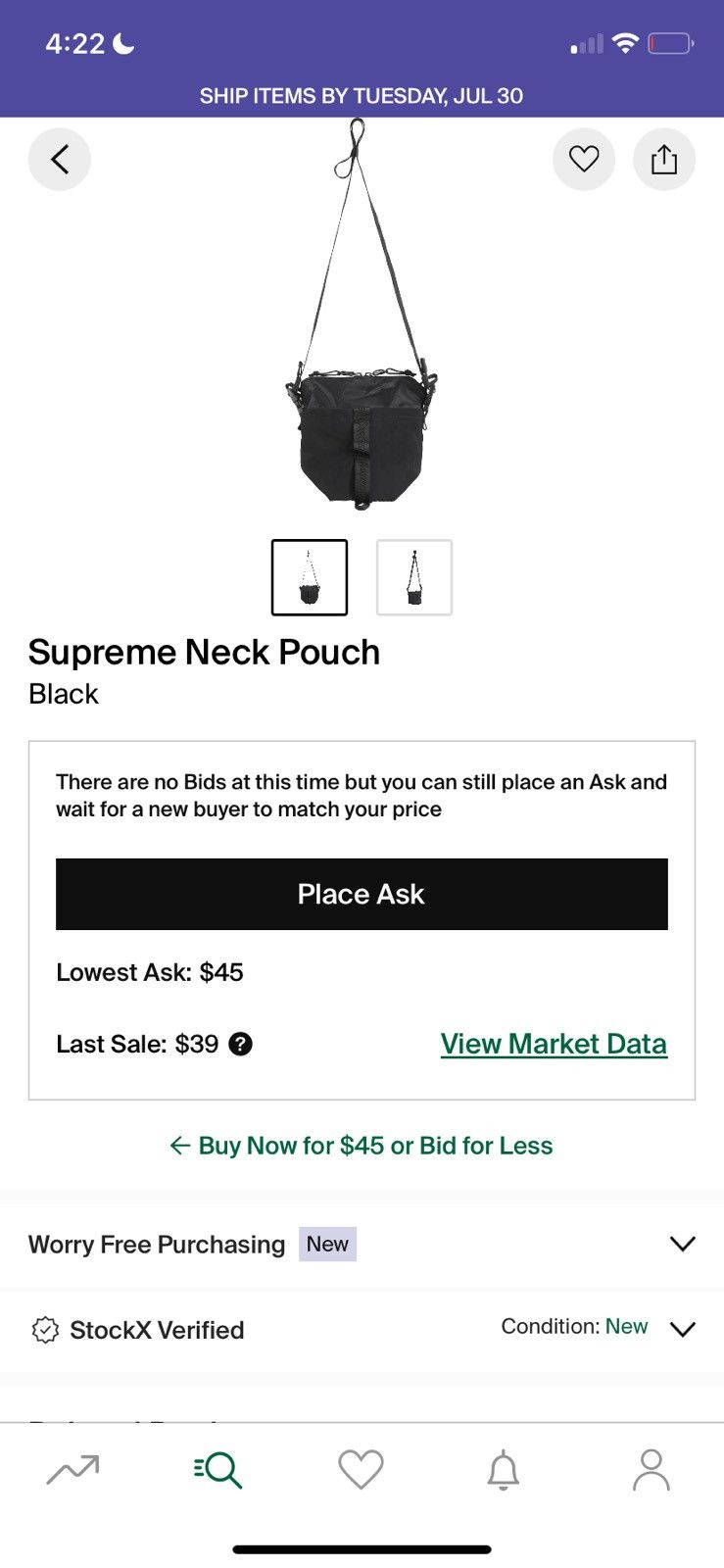 Supreme × Vintage Supreme Neck Pouch FW20 Size ONE SIZE - 8 Thumbnail