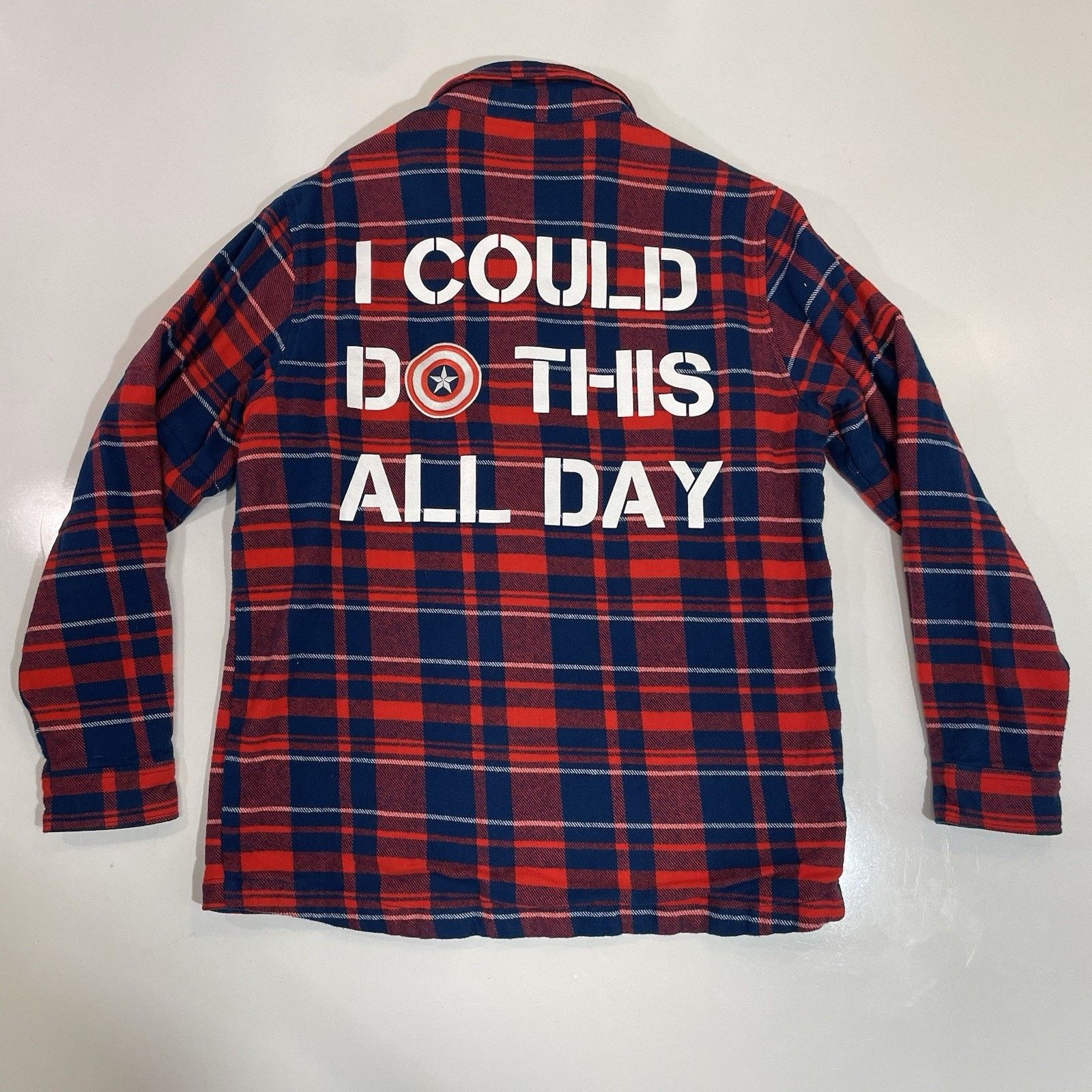 Marvel Comics MARVEL Captain America Shirt Mens Small Plaid Flannel Button Size US S / EU 44-46 / 1 - 2 Thumbnail