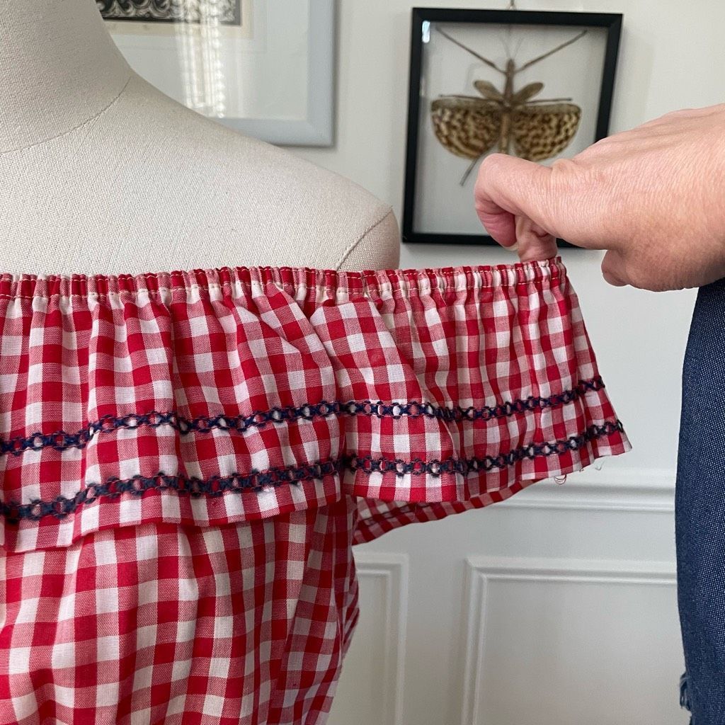 Vintage Vintage 70s Red Gingham Crop Top High Rise Shorts M Size M / US 6-8 / IT 42-44 - 4 Thumbnail