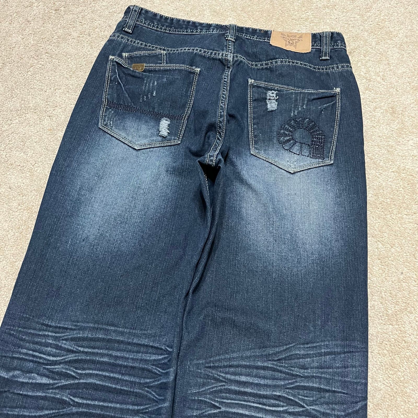 Akademiks Akademiks Y2K Baggy Skater Faded Dark Jeans 32Wx32L Size US 32 / EU 48 - 4 Thumbnail