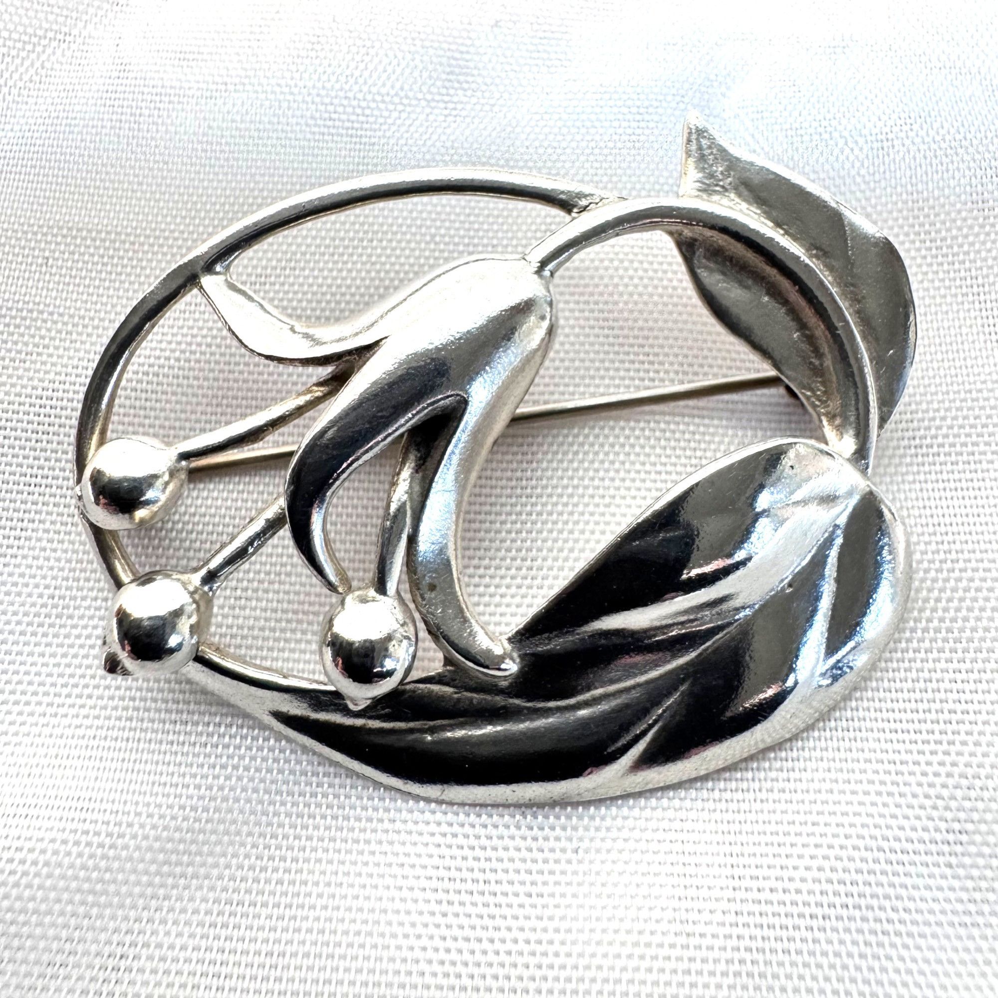 Other VTG Solid Sterling Silver 925 Scroll Style Floral Design Bro Size ONE SIZE - 1 Thumbnail