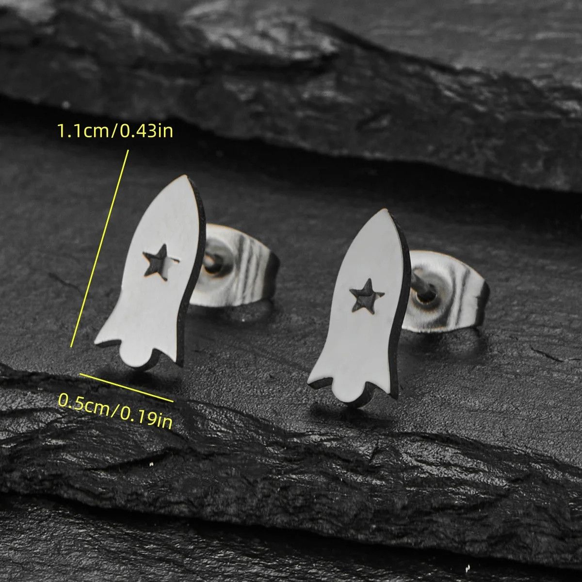 Jewelry Mini Rocket Stud Earrings Charm Earring Gift Size ONE SIZE - 2 Thumbnail