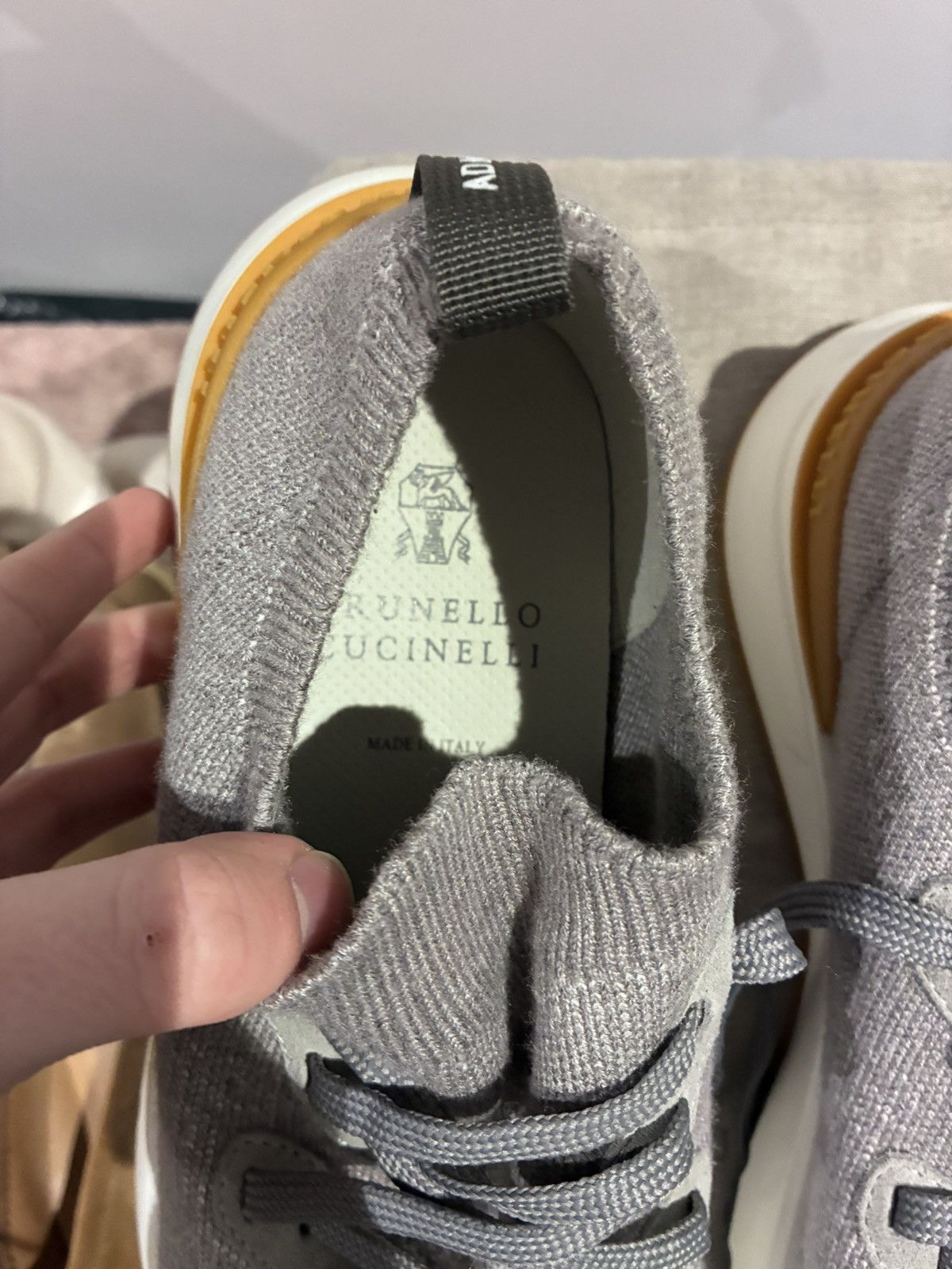 Brunello Cucinelli Brunello Cucinelli grey knit trainer size uk 11 eu 45 Size US 12 / EU 45 - 2 Thumbnail
