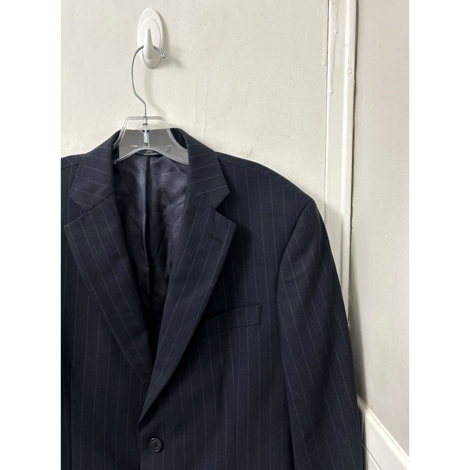 Brooks Brothers Brooks Brothers 346 Blazer Mens 42S Navy Pinstripe 97% Wool Stretch Jacket Size 42R - 4 Thumbnail