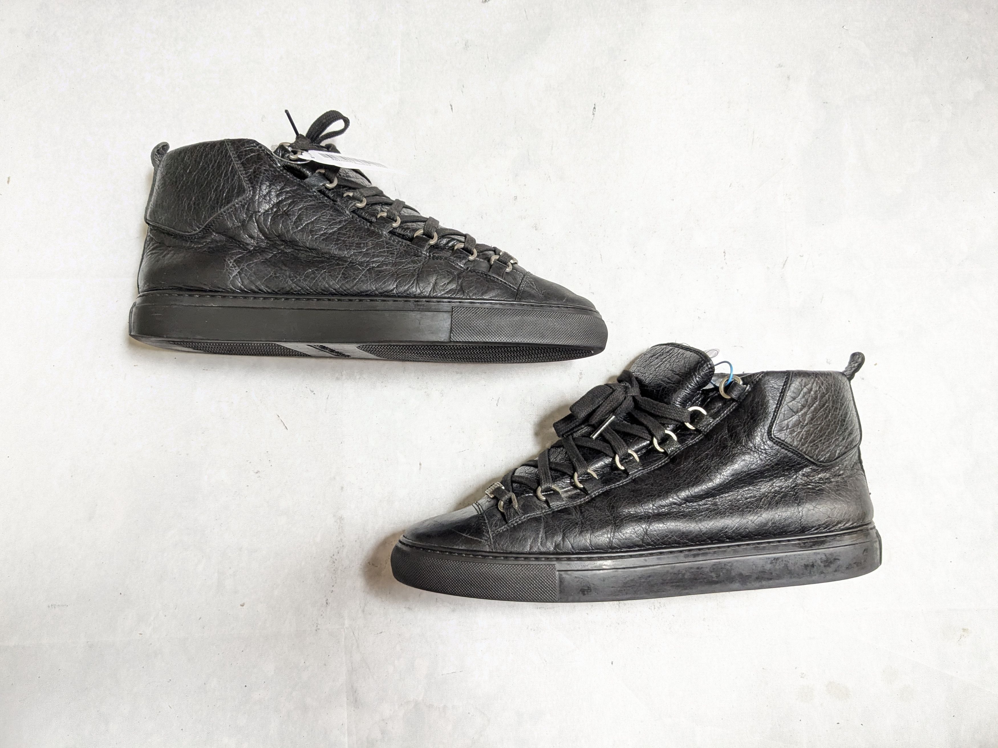 Balenciaga Balenciaga Arena Black 12 Leather High Tops Lace Up Size US 12 / EU 45 - 1 Thumbnail