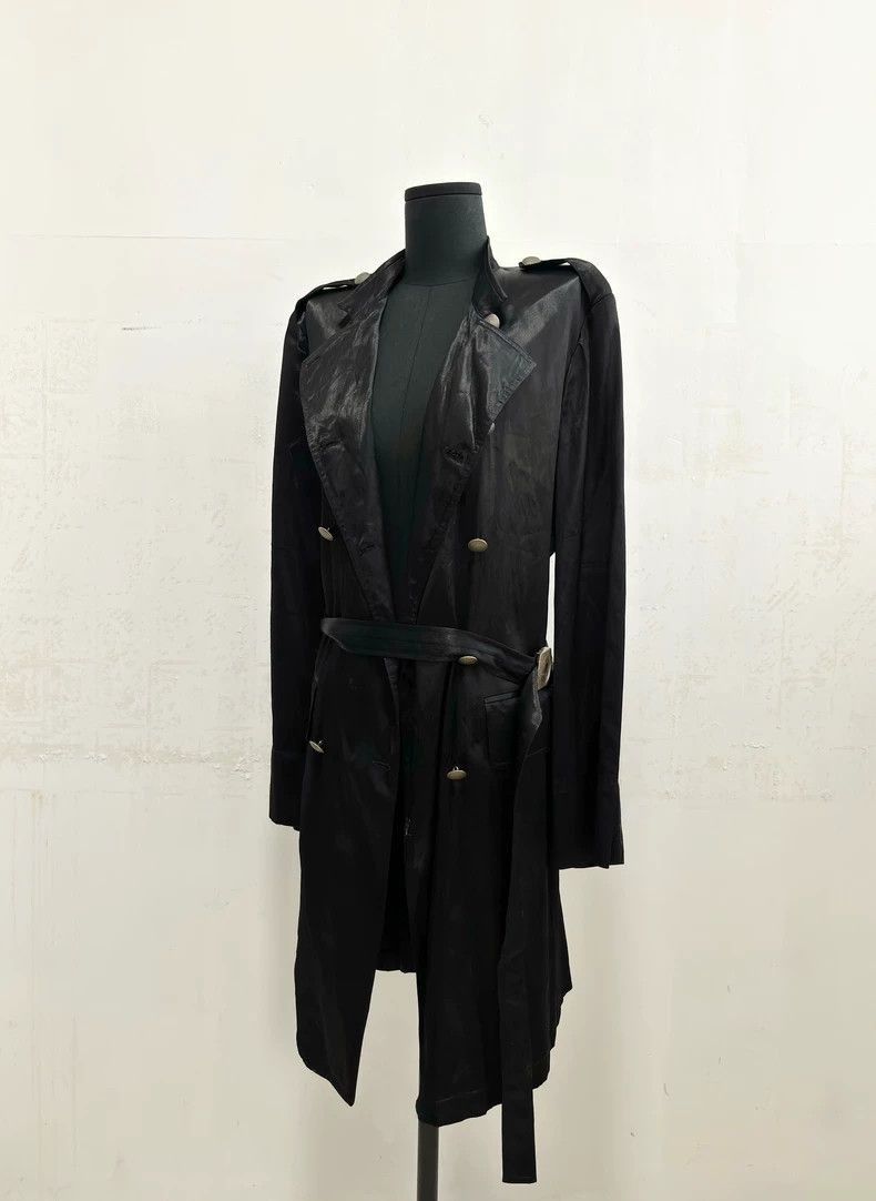 Ann demeulemeester double-breasted coat with straps-2506
