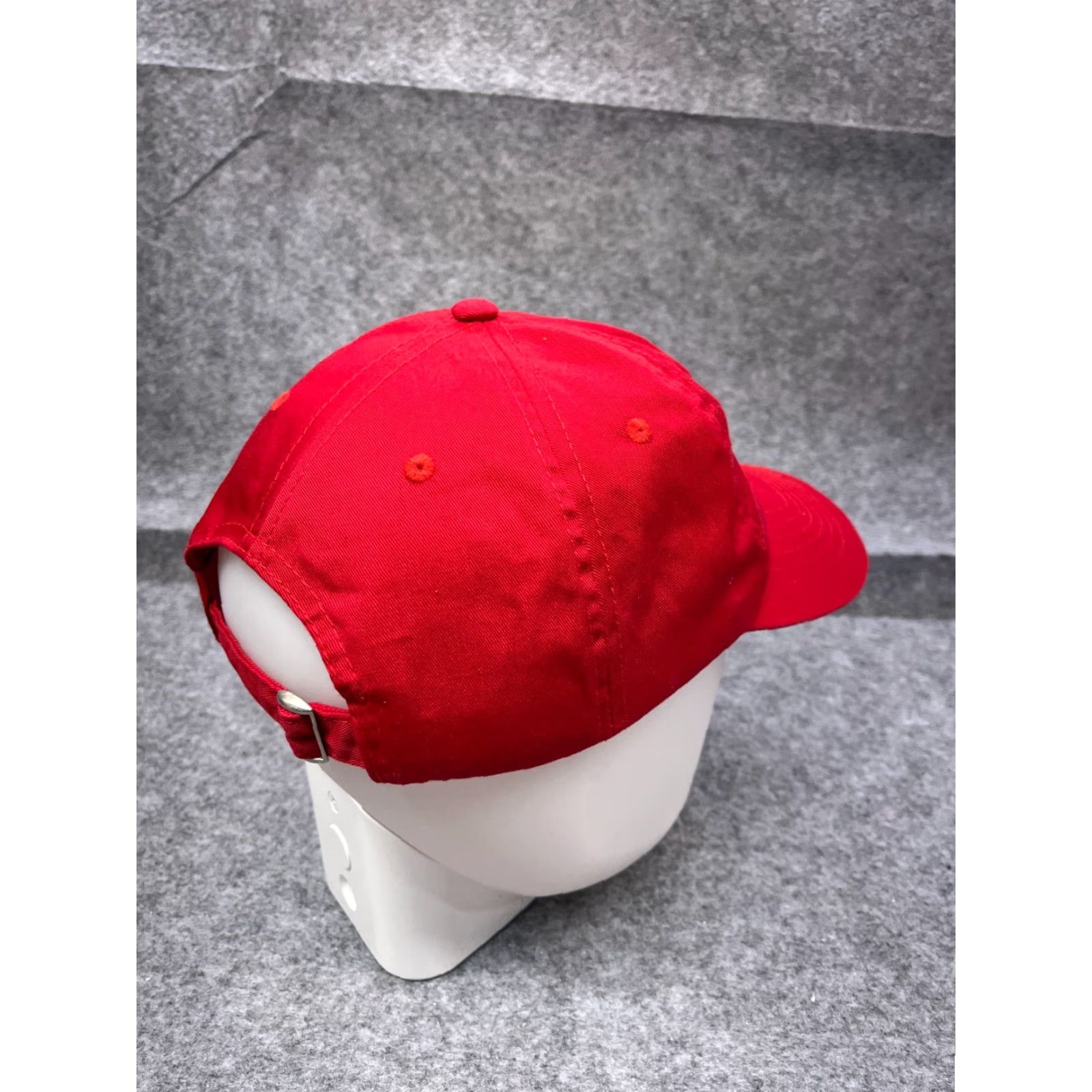 Vintage Wear Guard Bagels Hat Cap Adjustable One Size Red Cotton Polyester Blend Twill Baseball Cap Mens casual travel 90s theme Bagels Size ONE SIZE - 7 Thumbnail