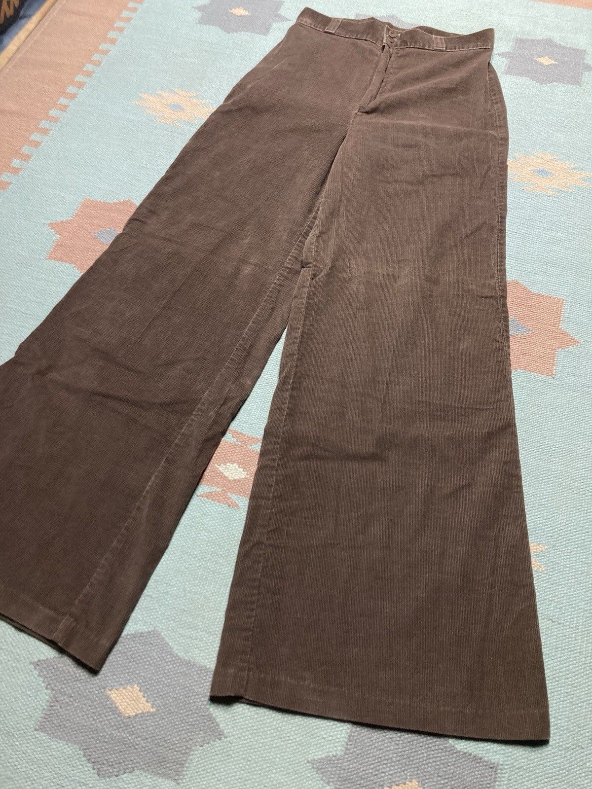 Vintage 70s corduroy bell bottom pants elephant flare hippie 27x31 Size 27" / US 4 / IT 40 - 2 Thumbnail