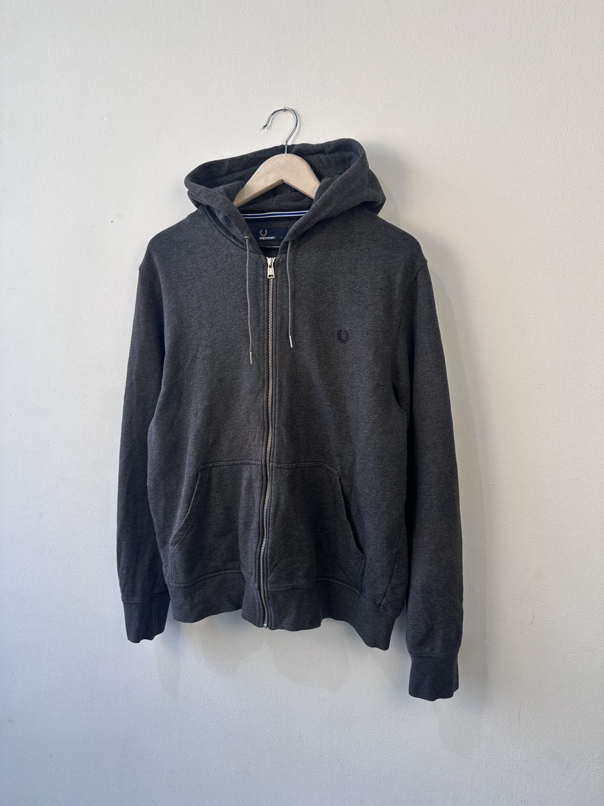Fred Perry Fred Perry Men's Full Zip Hoodie Grey Size Large L Size US L / EU 52-54 / 3 - 3 Thumbnail