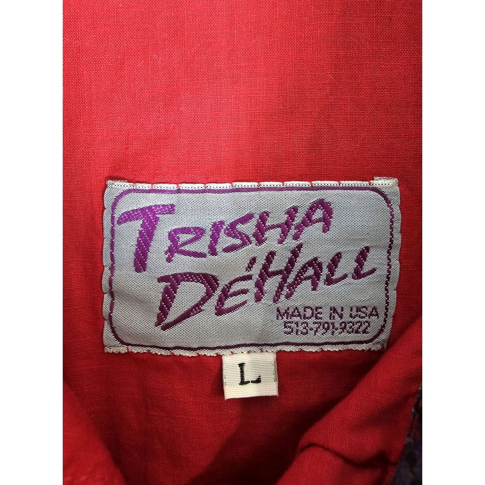 Vintage VINTAGE Trisha DeHall Western Shirt Lg Long Sleeve Rockabilly Cowboy Red Aztec Pearl Snap Mens Size US L / EU 52-54 / 3 - 4 Thumbnail
