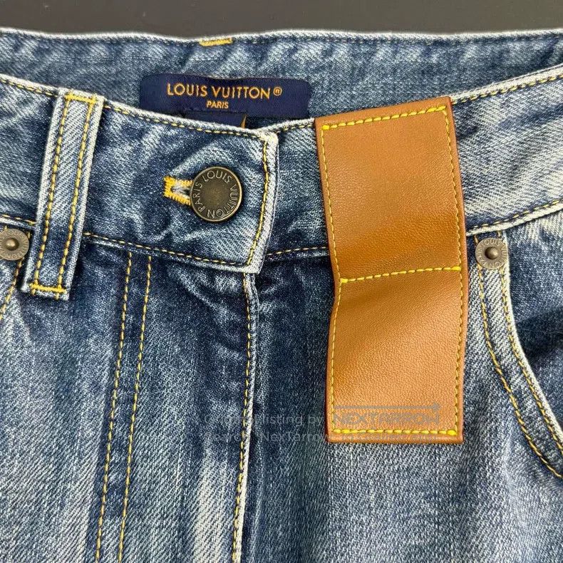 Louis Vuitton Louis Vuitton Blue Washed Leather Jeans Size US 38 / EU 54 - 7 Thumbnail