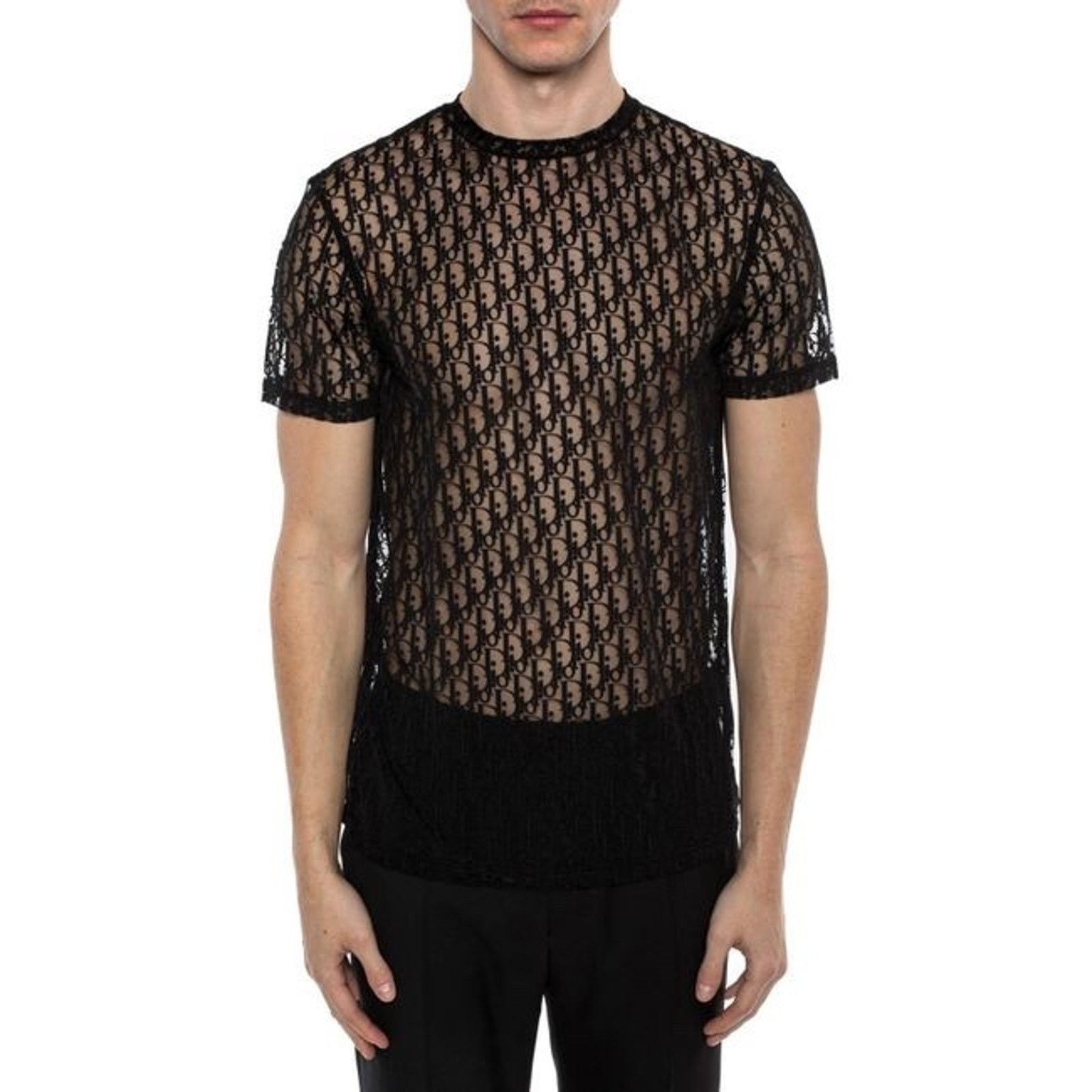 Dior Dior Black Oblique Sheer Mesh Short Sleeve Shirt XS Size US XS / EU 42 / 0 - 1 Thumbnail