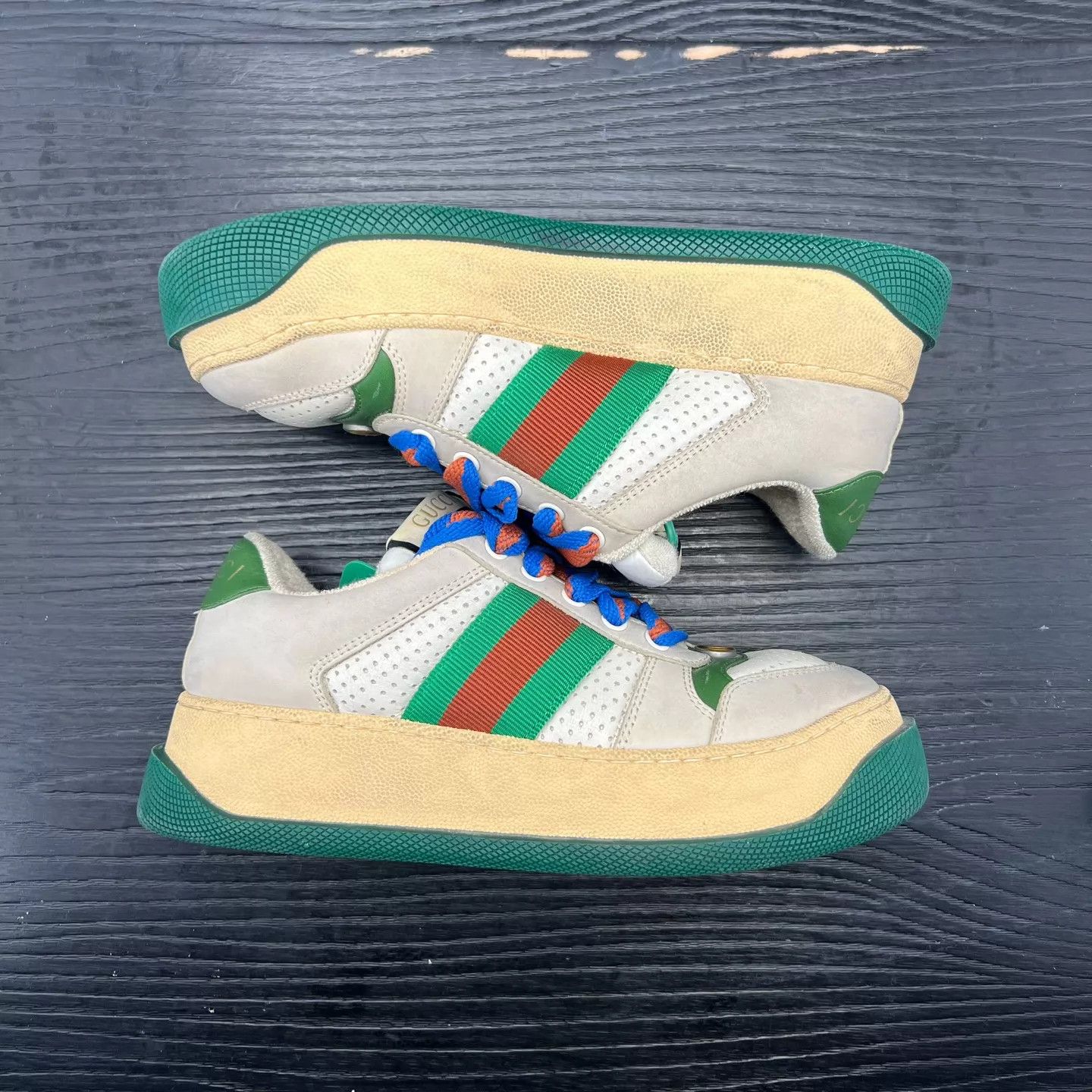 Gucci GUCCI Pangding Grey Green Size 36 Like New, Insoles Replaced Size US 5.5 / IT 35.5 - 3 Thumbnail