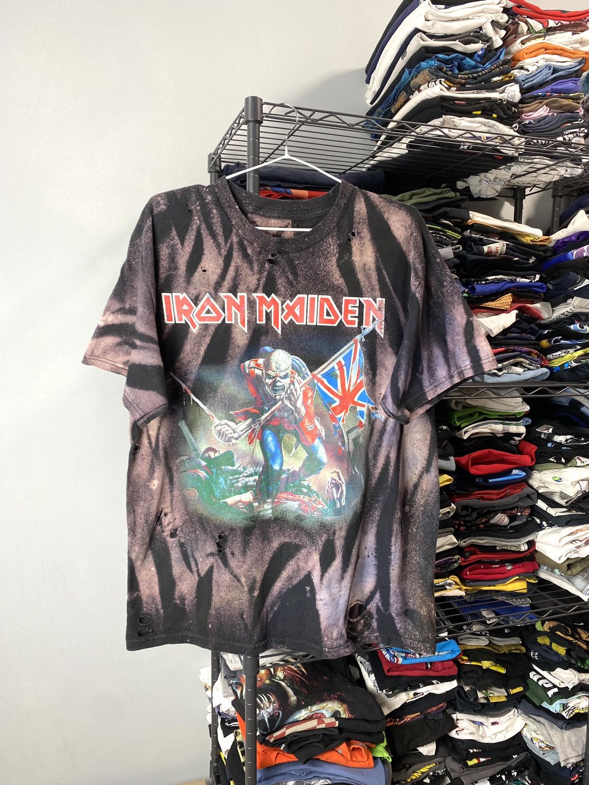 Band Tees × Iron Maiden × Vintage Vintage Iron Maiden T Shirt Tie Dye Rock Band Tee Size US L / EU 52-54 / 3 - 1 Thumbnail