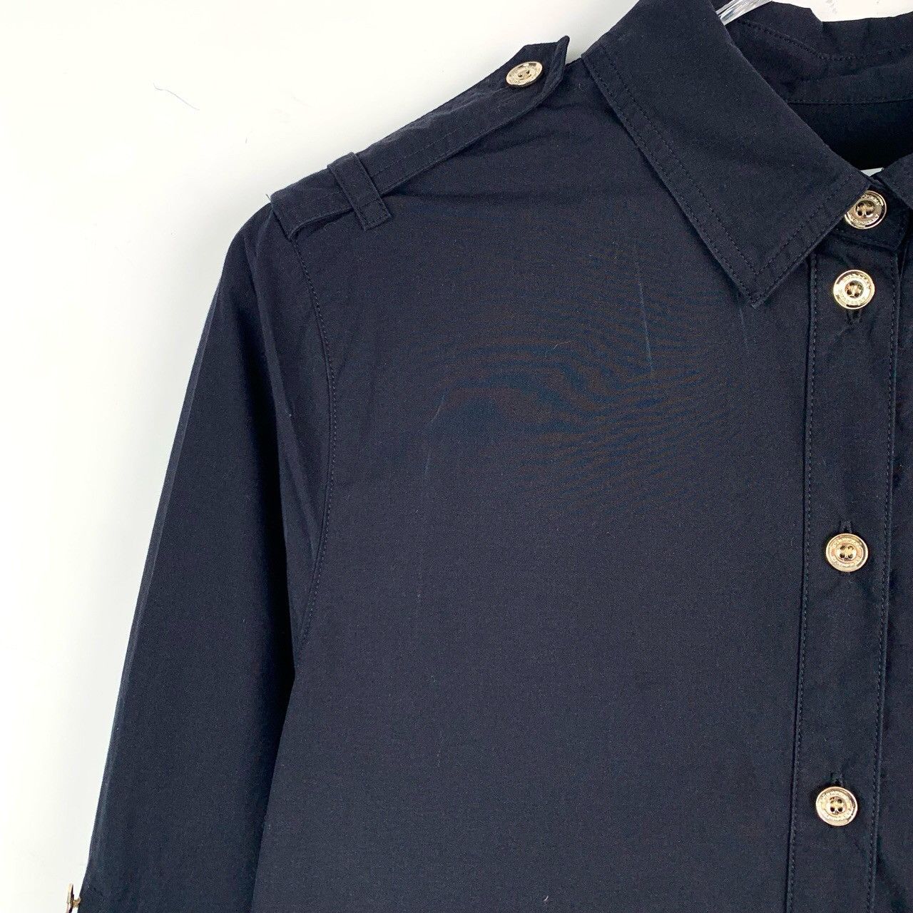 Burberry Burberry Black Cotton Long Sleeve Shirt Dress K26WX Size XS / US 0-2 / IT 36-38 - 3 Thumbnail